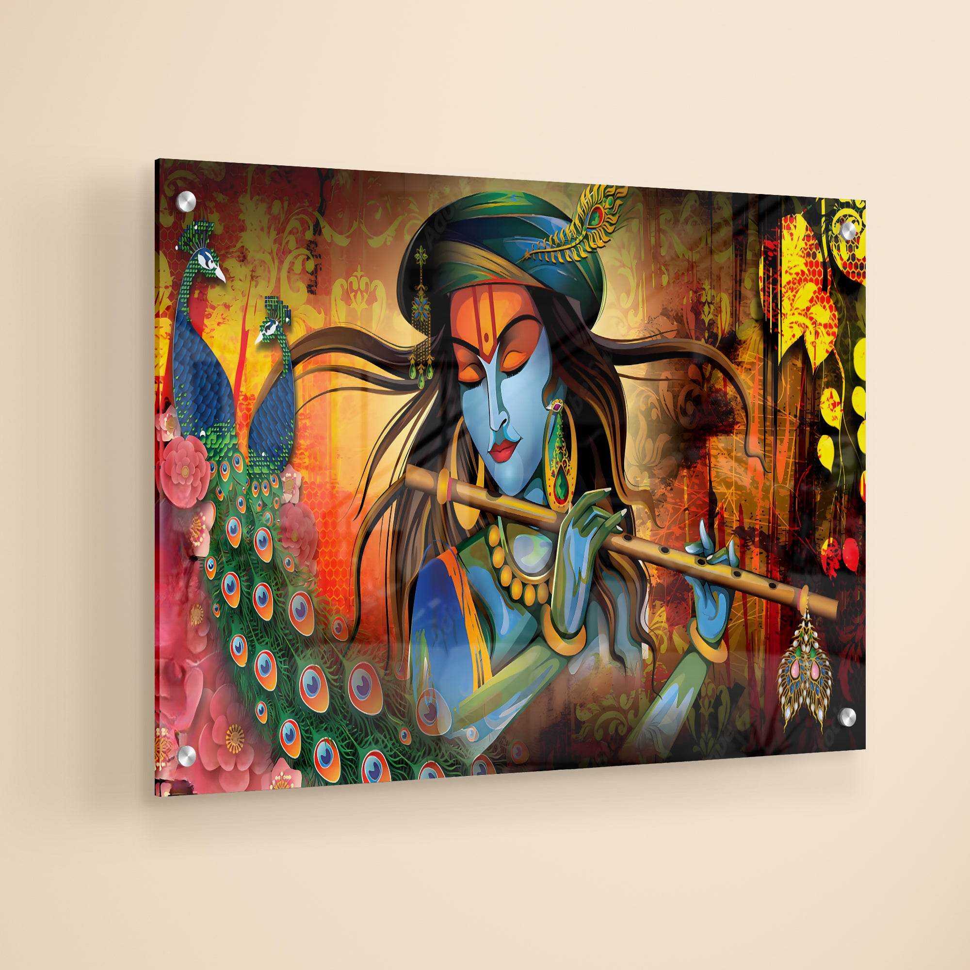 Classic Lord Krishna Premium Morden Art  Acrylic Painting