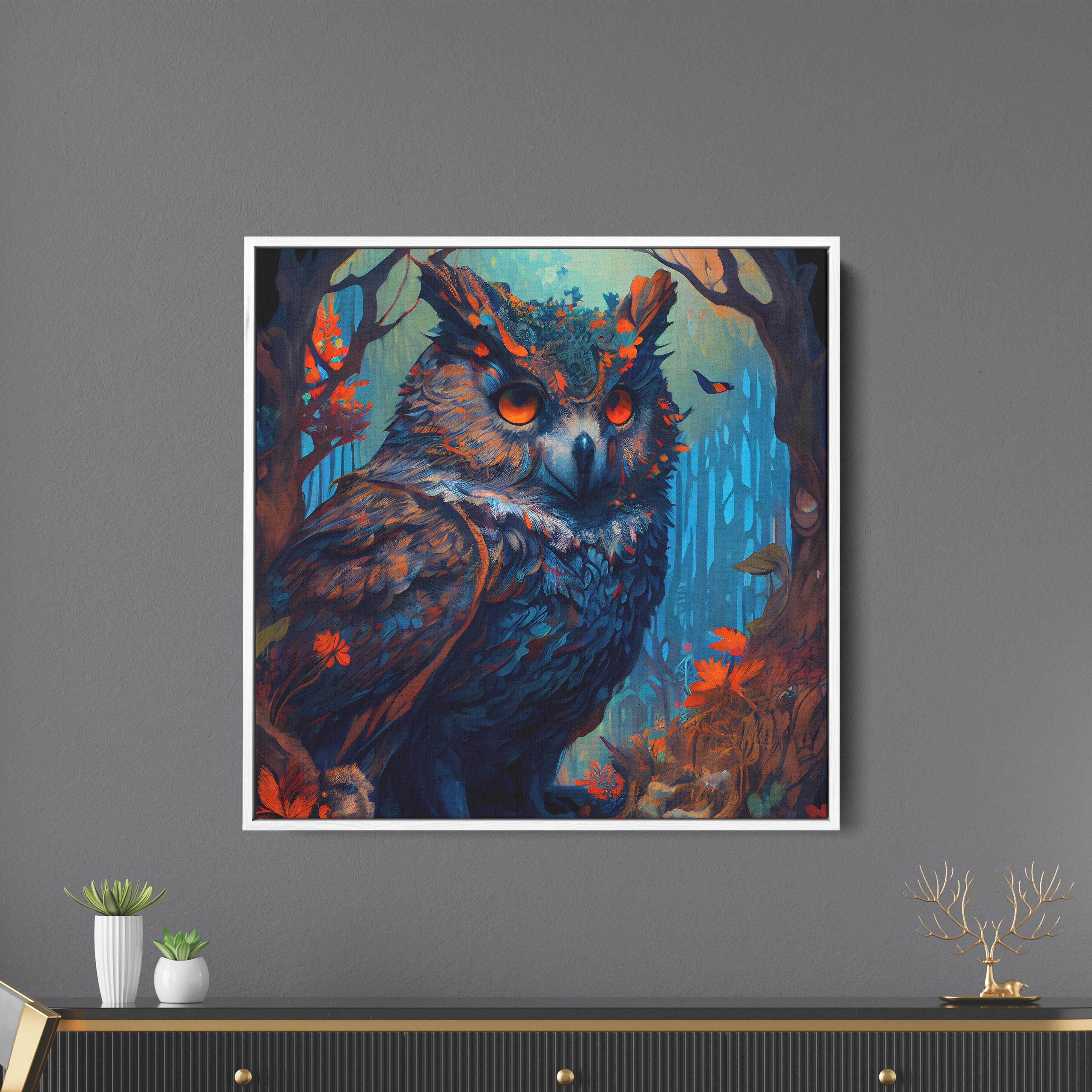 Wild Owl Canvas Wall Painting