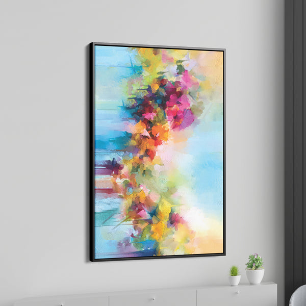 Vibrant Abstract Floral Painted Brush Stroke Premium Wall Painting