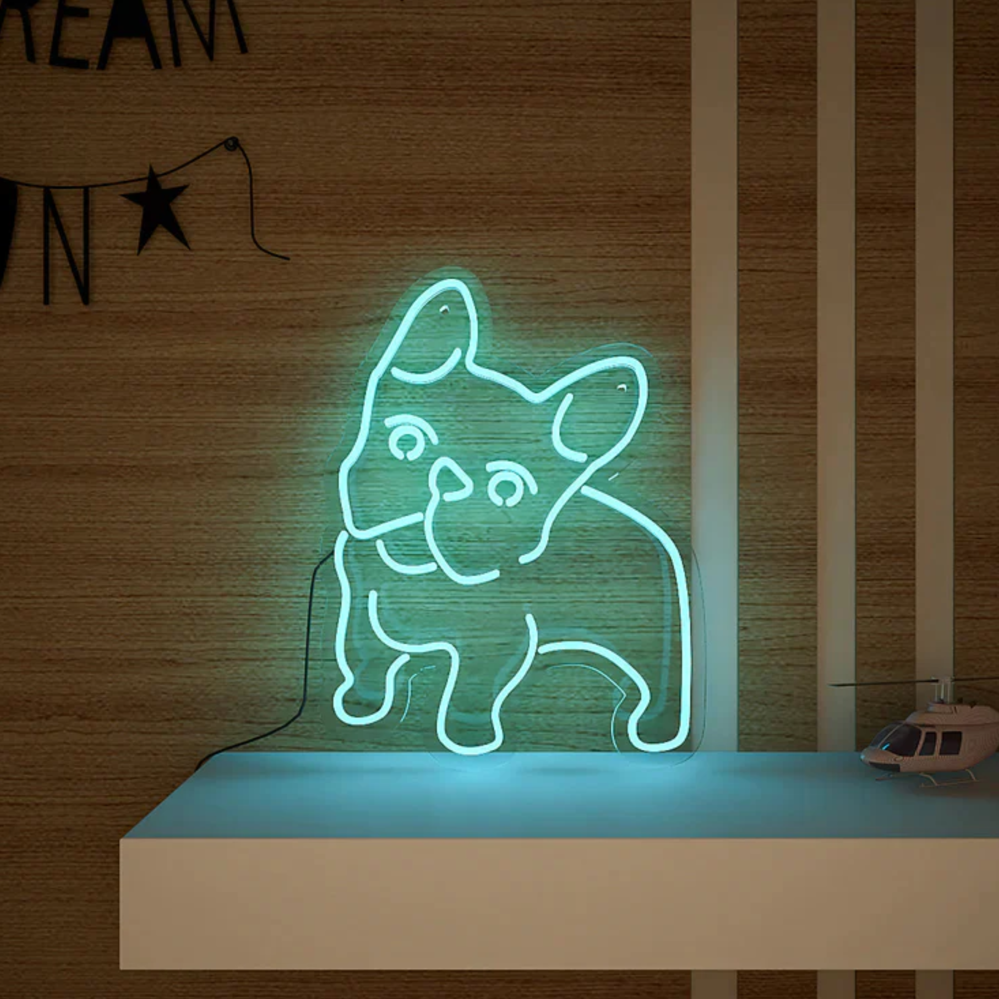 Happy Pug Dog Neon LED Light