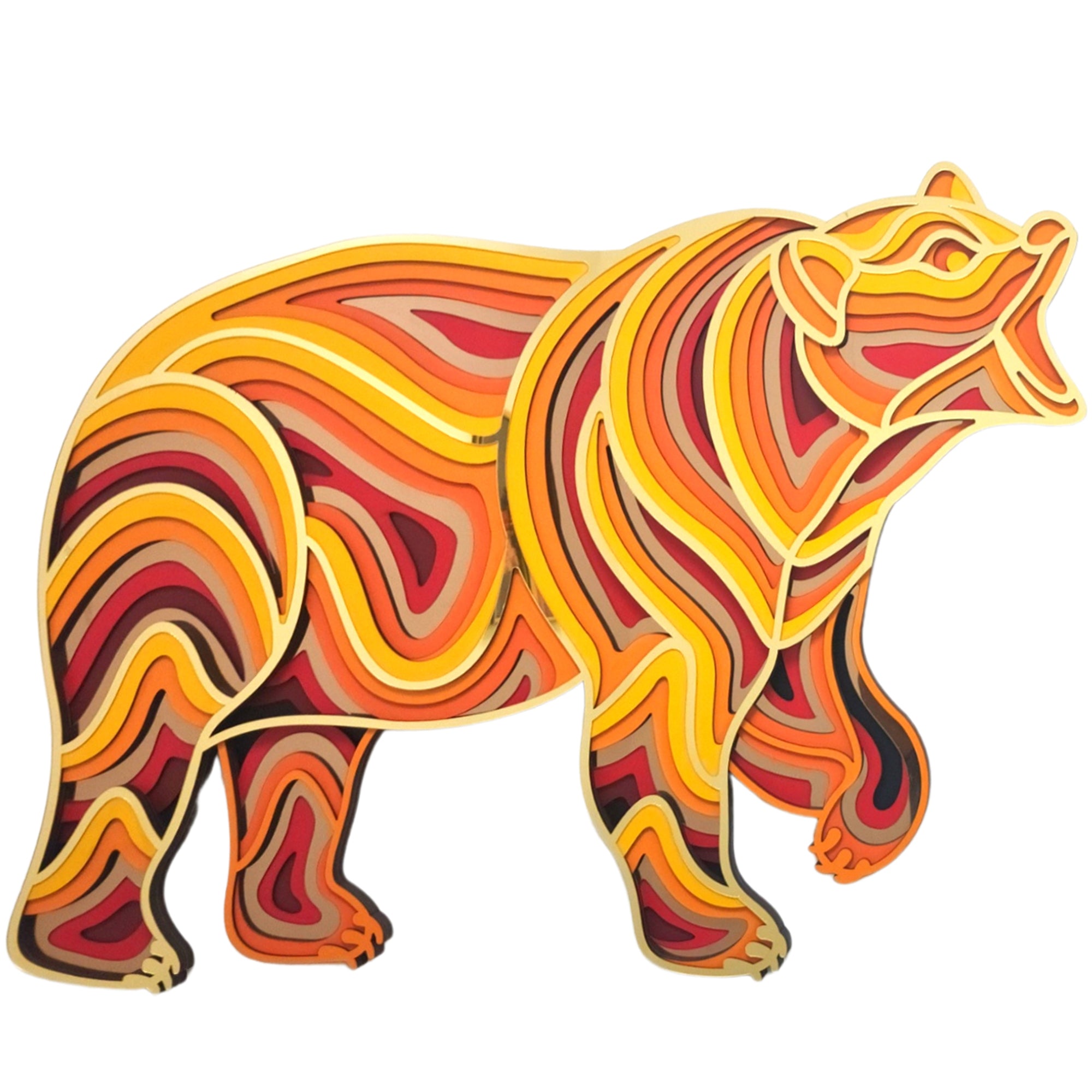 3D Bull and Bear Mandala Art  Wall Decor Combo
