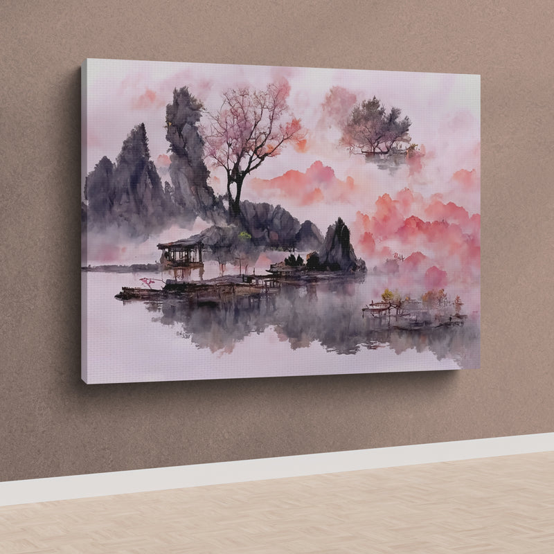 Beautiful Lake View Art Wall Painting