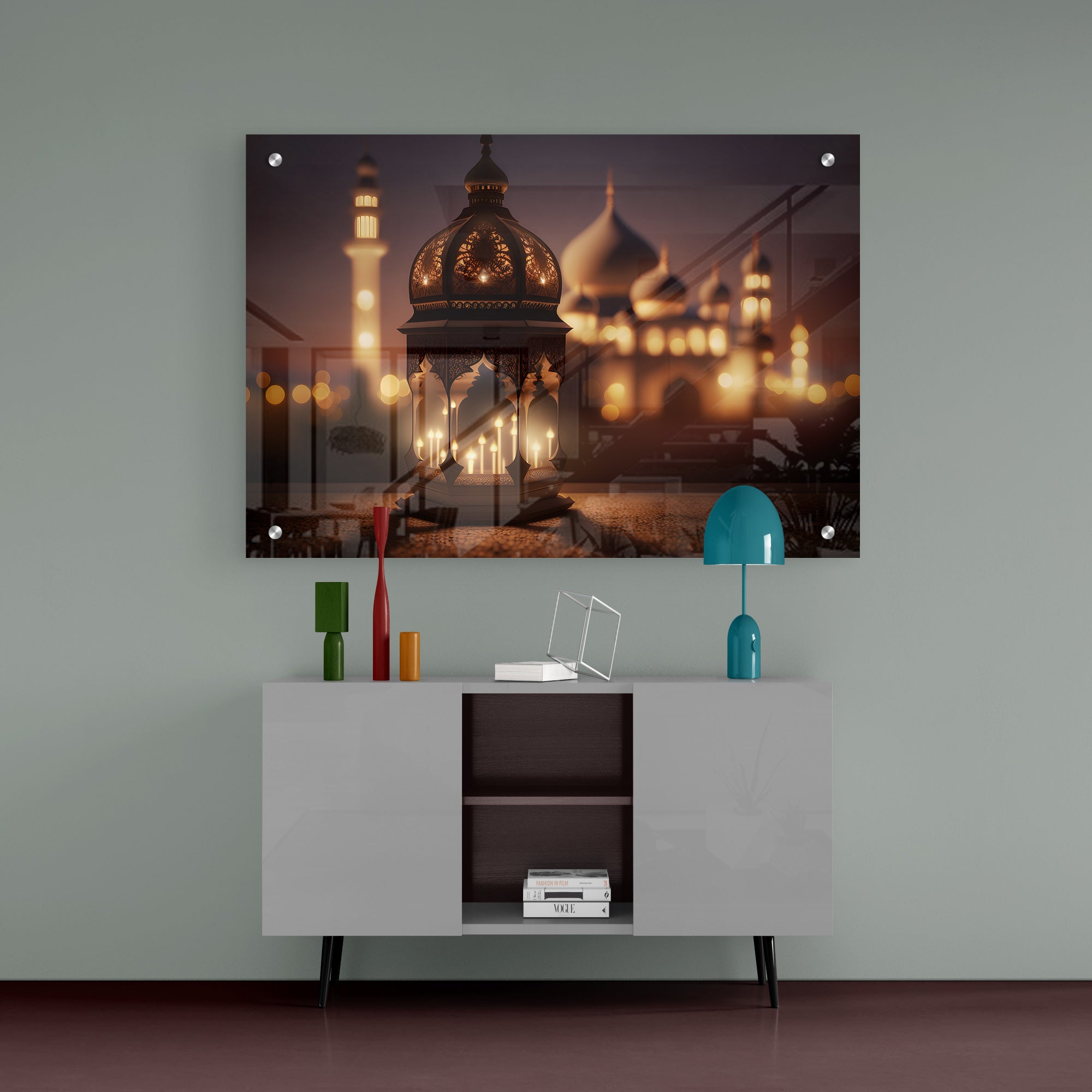 Ramadan Fasting From Dawn Mosque Acrylic Wall Painting