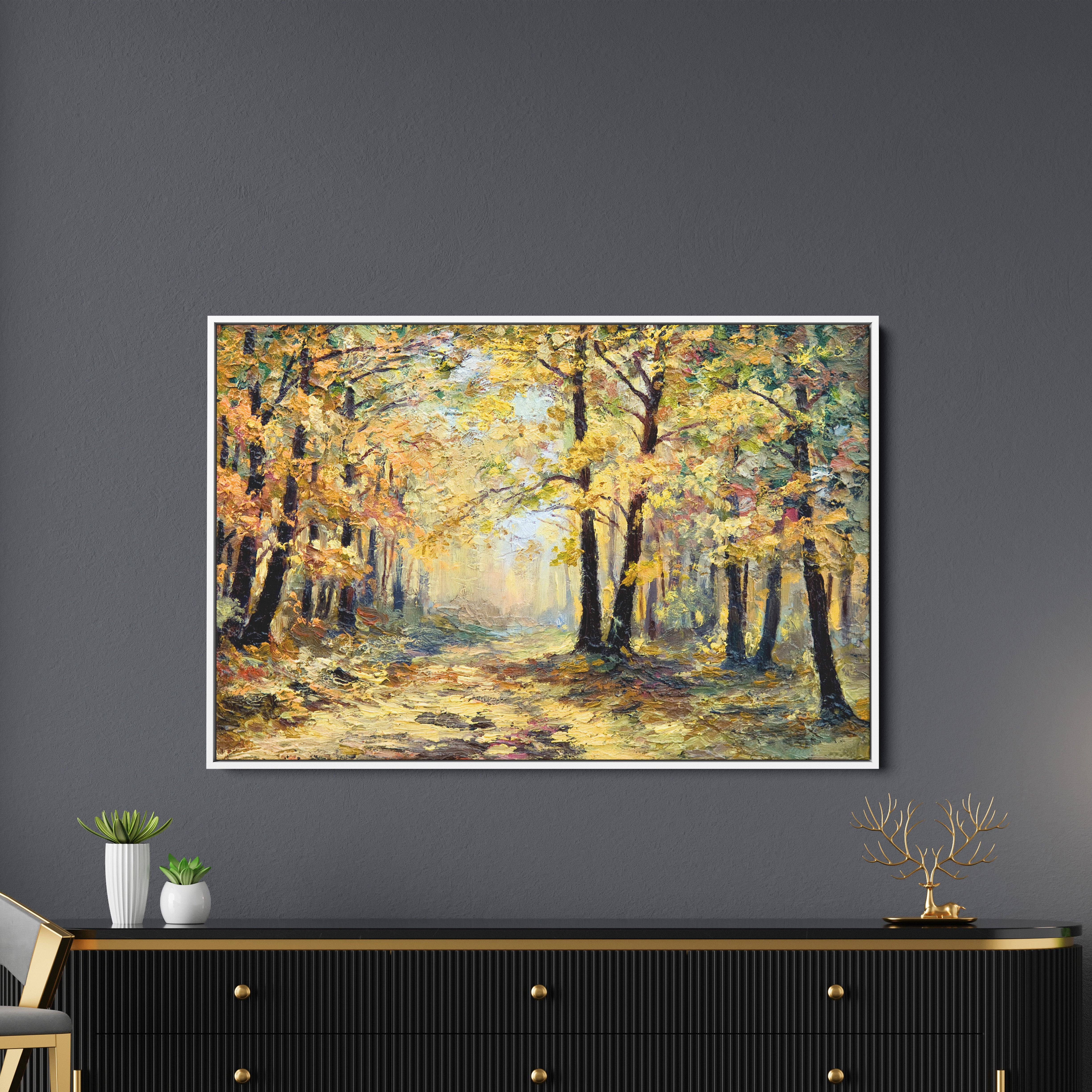 Autumn Forest Abstract Canvas Wall Painting