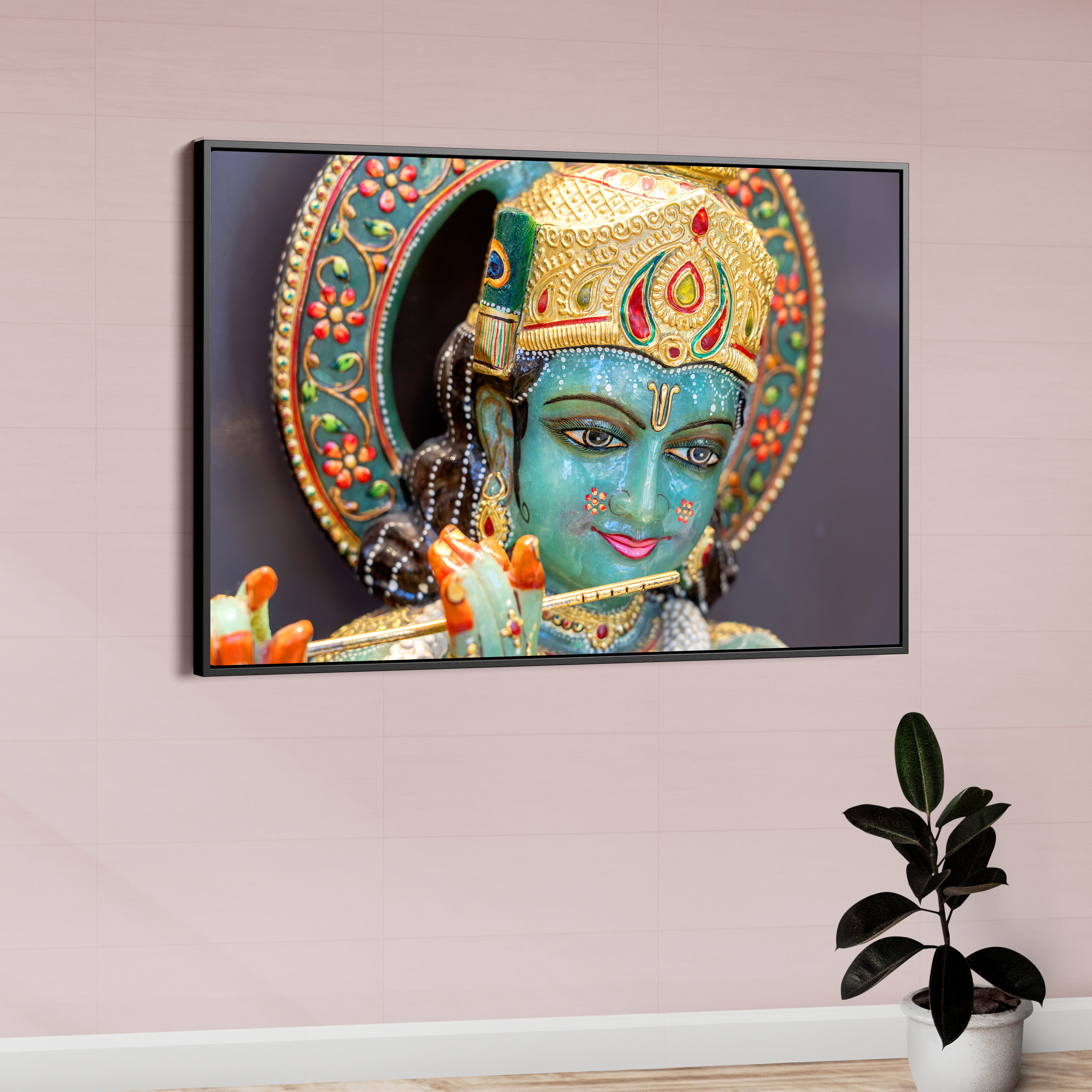 Shree Krishna Statue Canvas Wall Painting