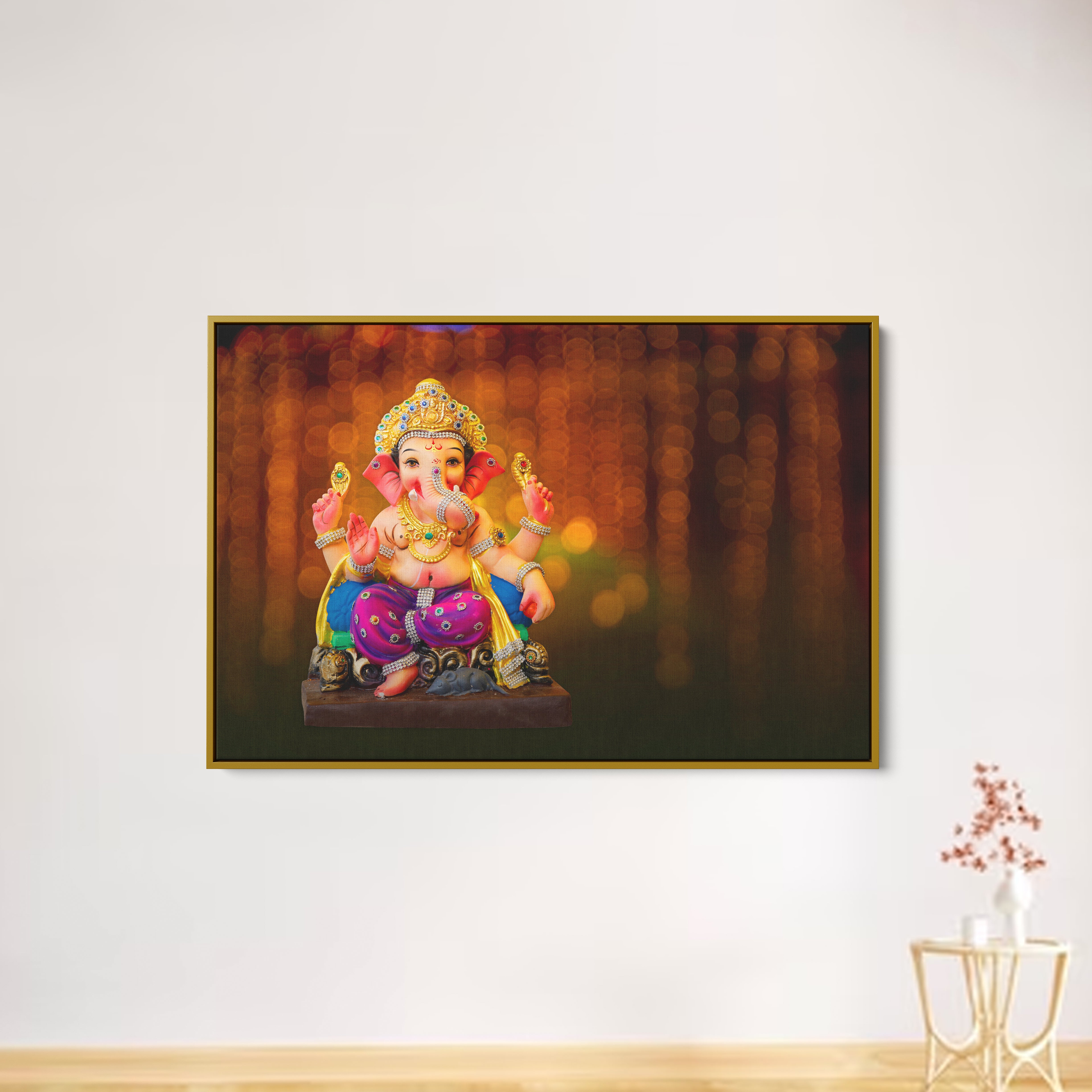 Spiritual God Ganesha Canvas Wall Painting