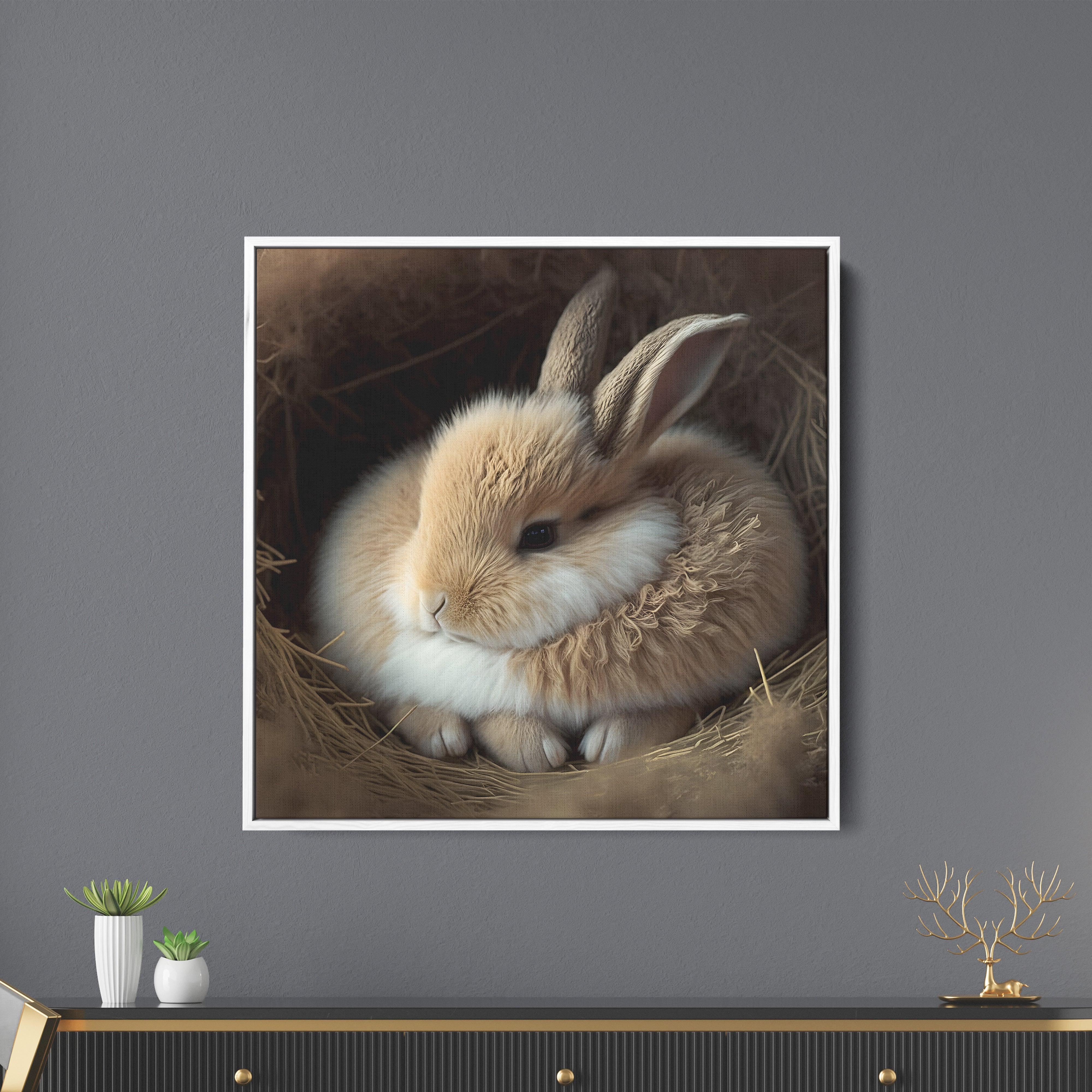 Cute Rabbit Canvas Wall Painting