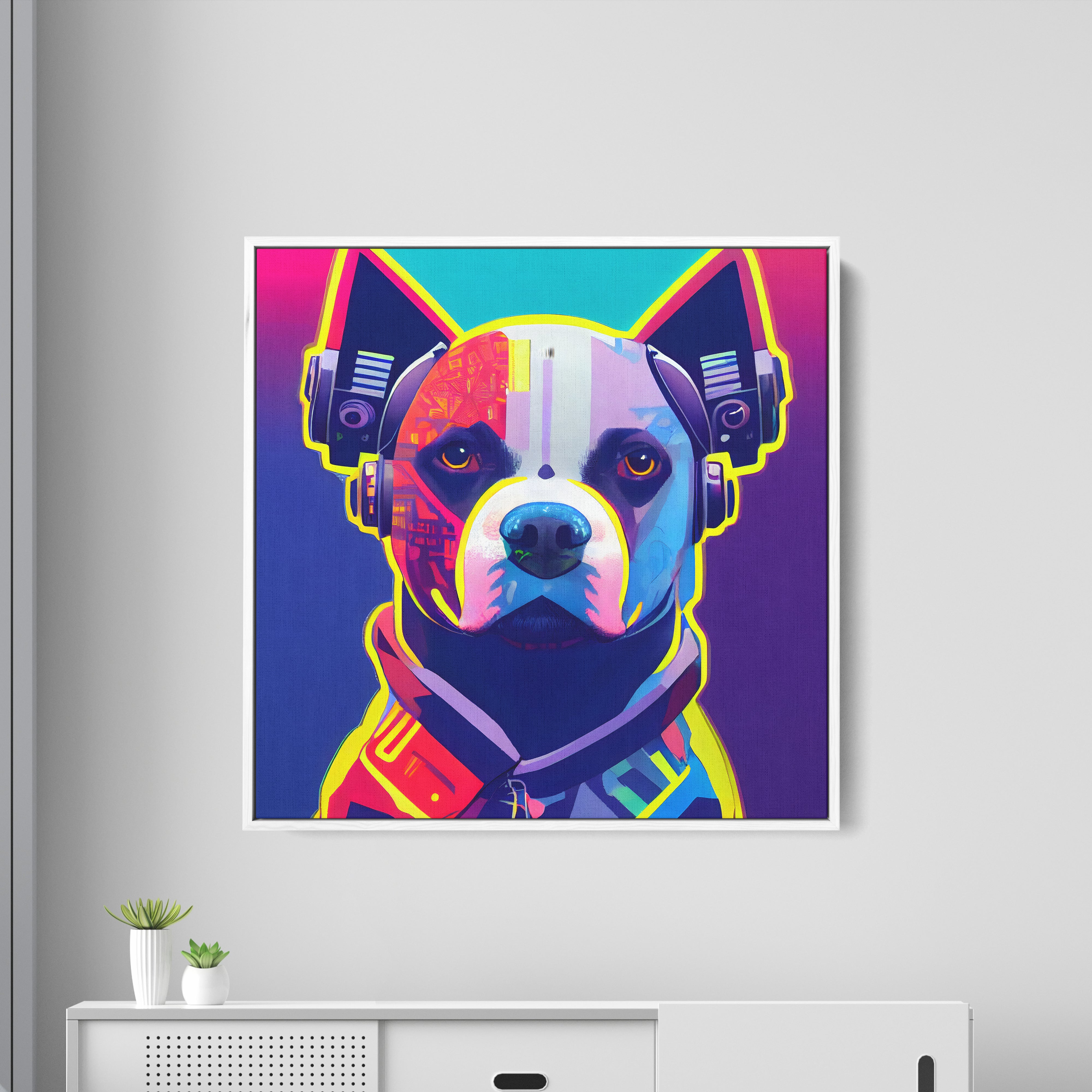 Colorful Dog Canvas Wall Painting