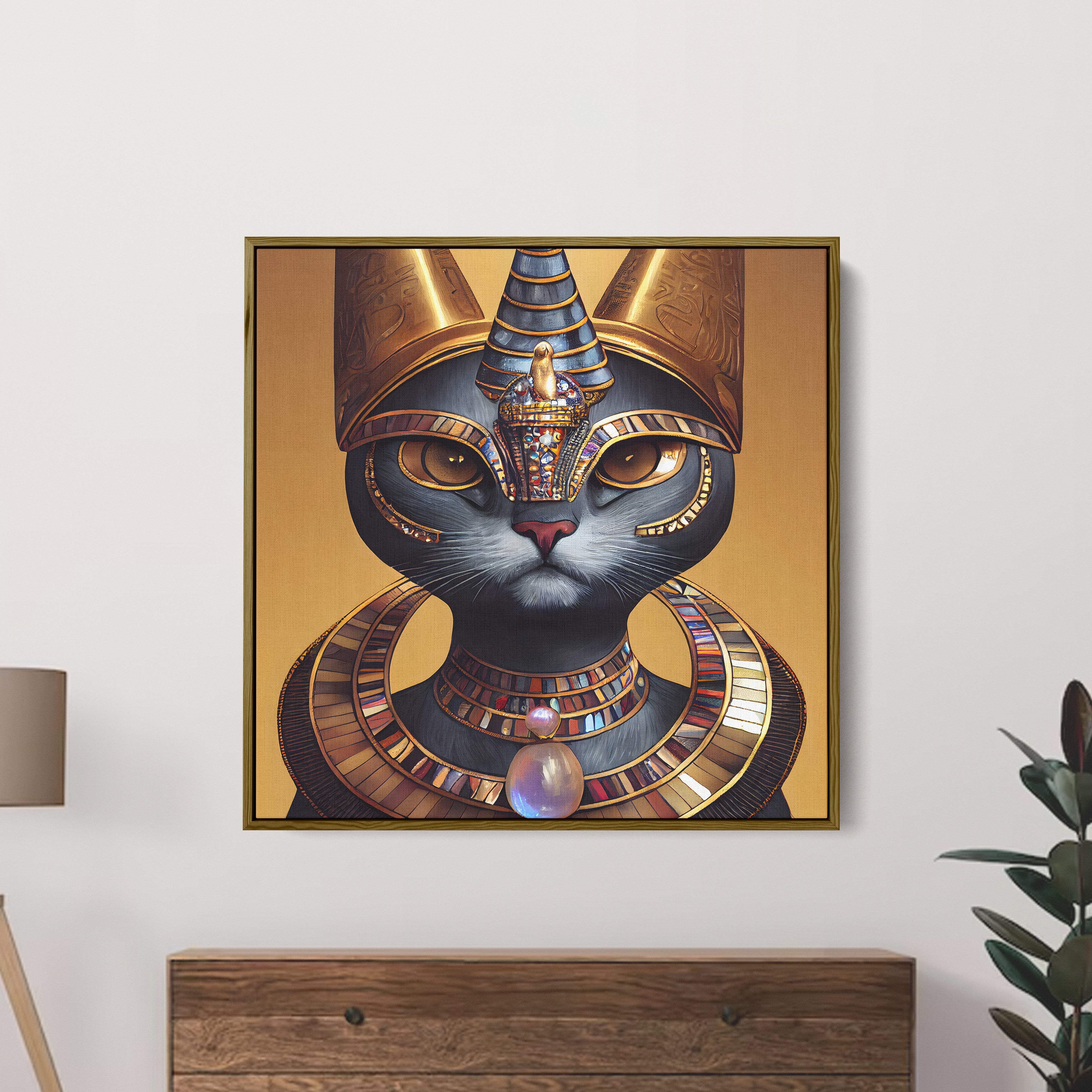 Egyptian Cat Canvas Wall Painting