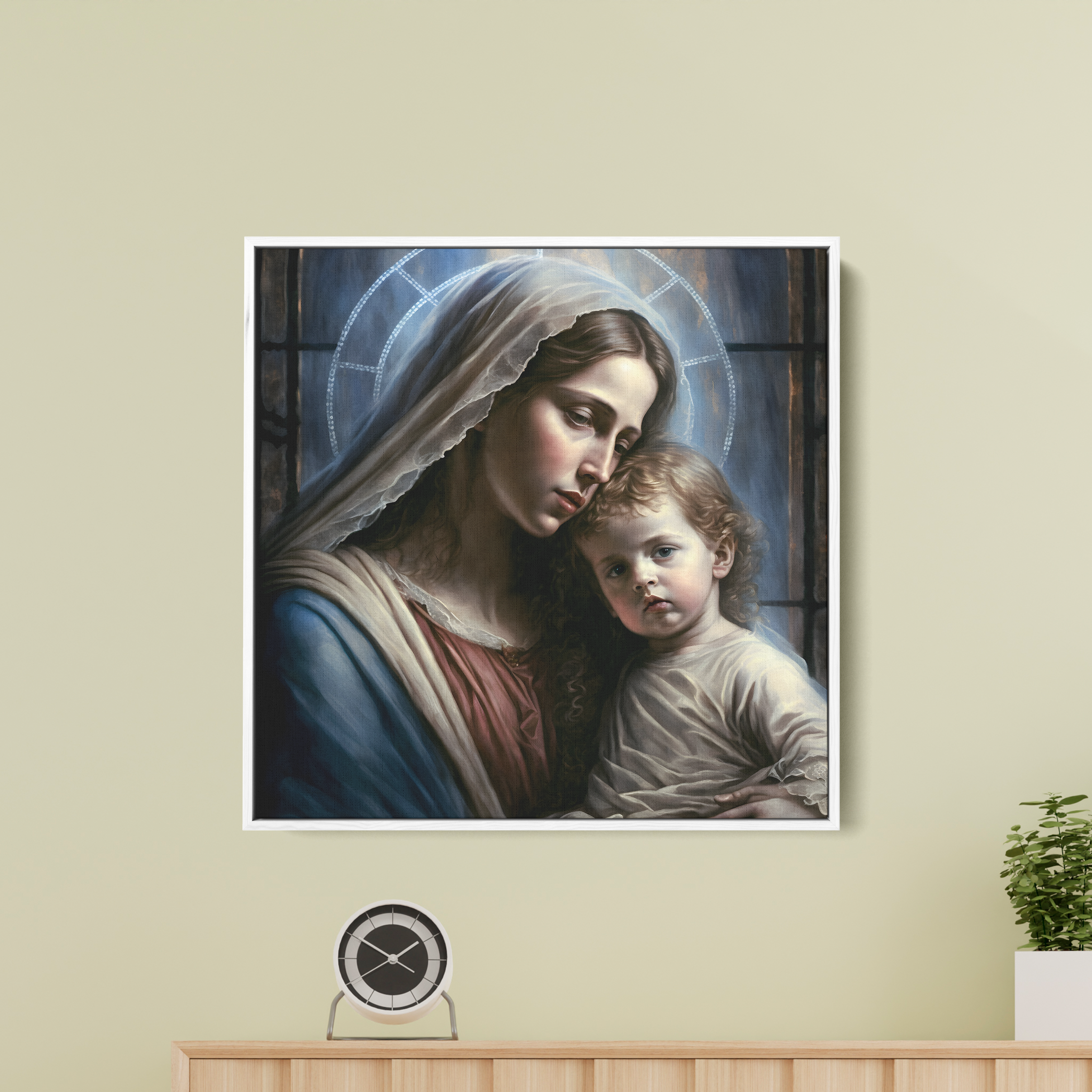 Mary And Baby Christ Canvas Wall Painting