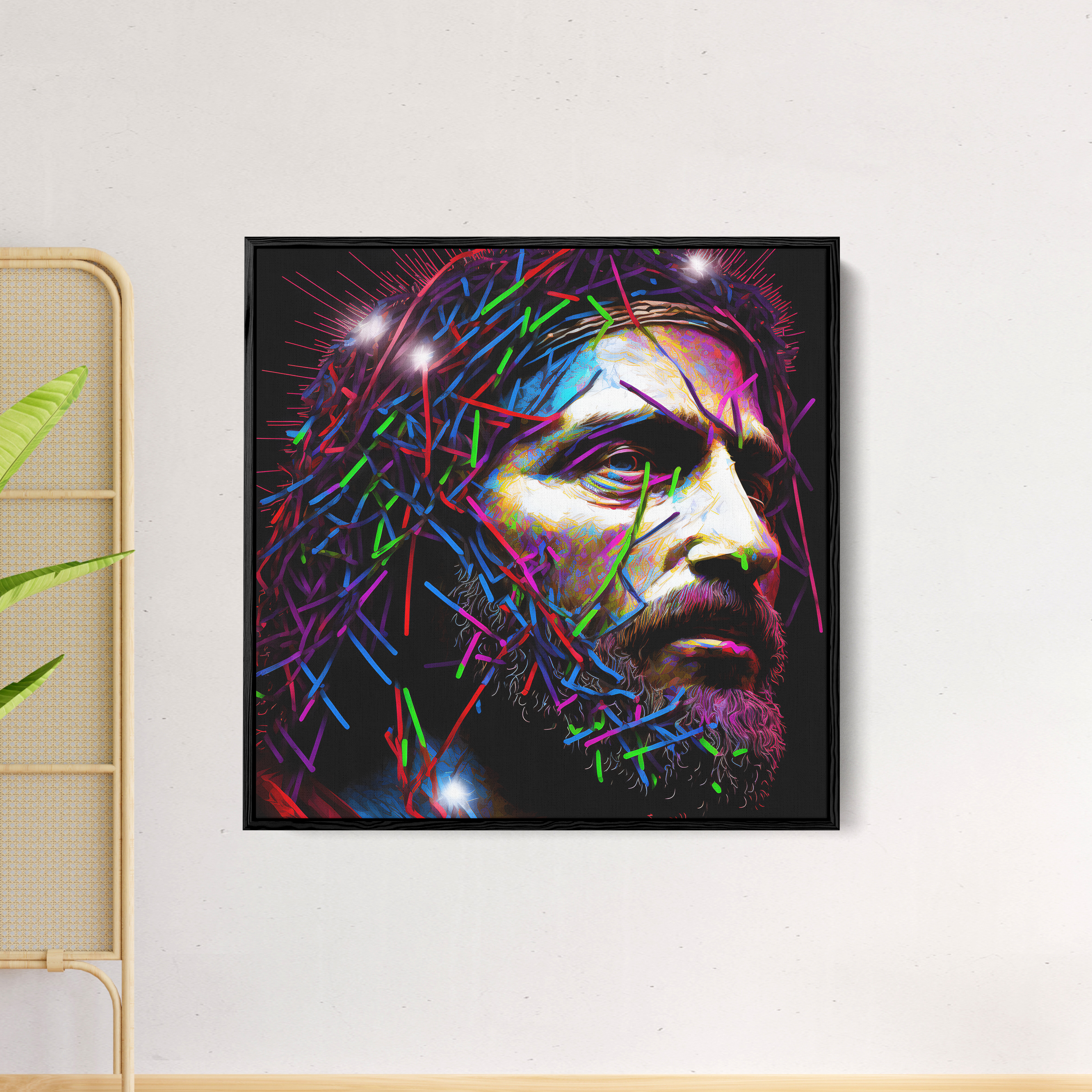 Abstract Jesus Christ Face Canvas Wall Painting