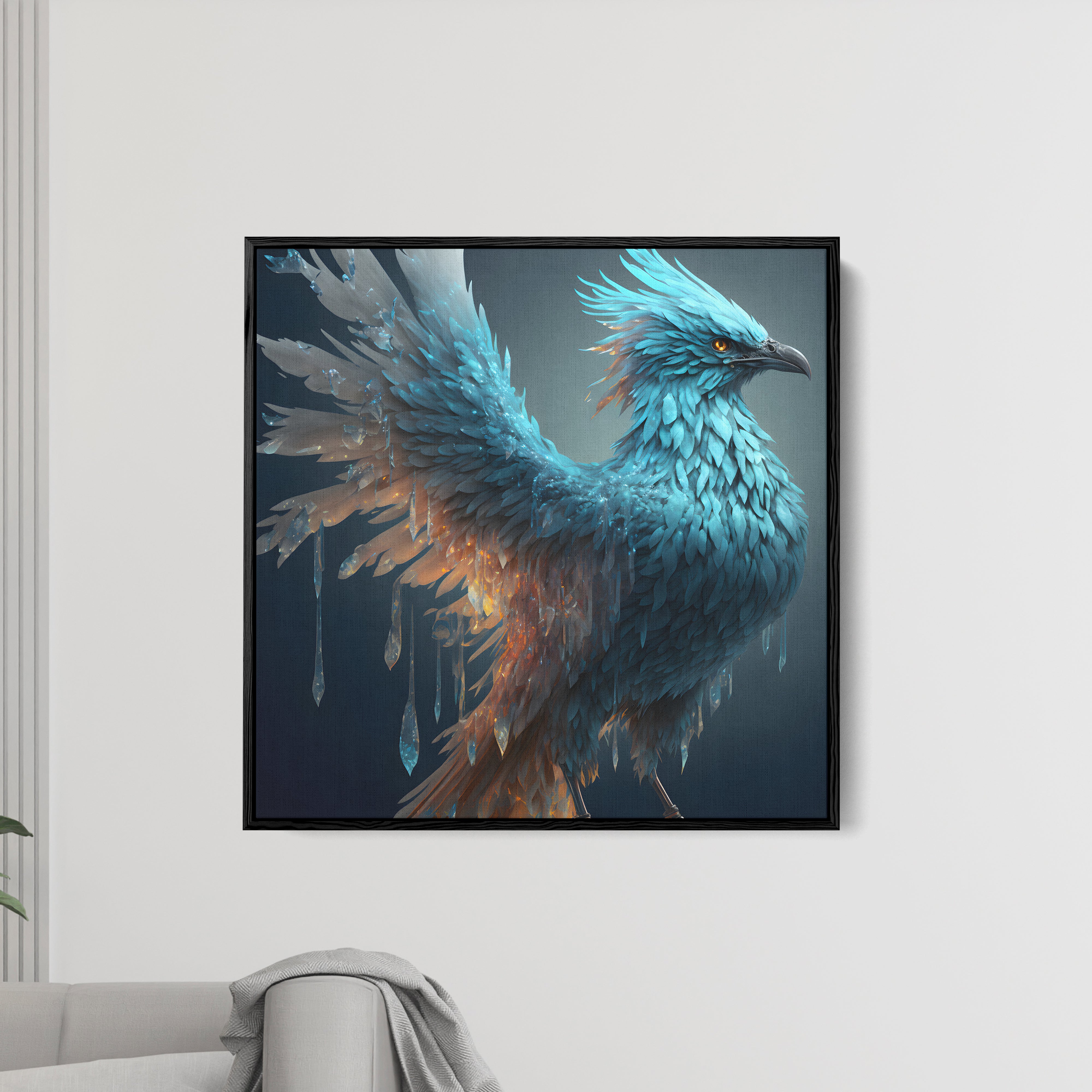 White Ice Eagle Canvas Wall Painting