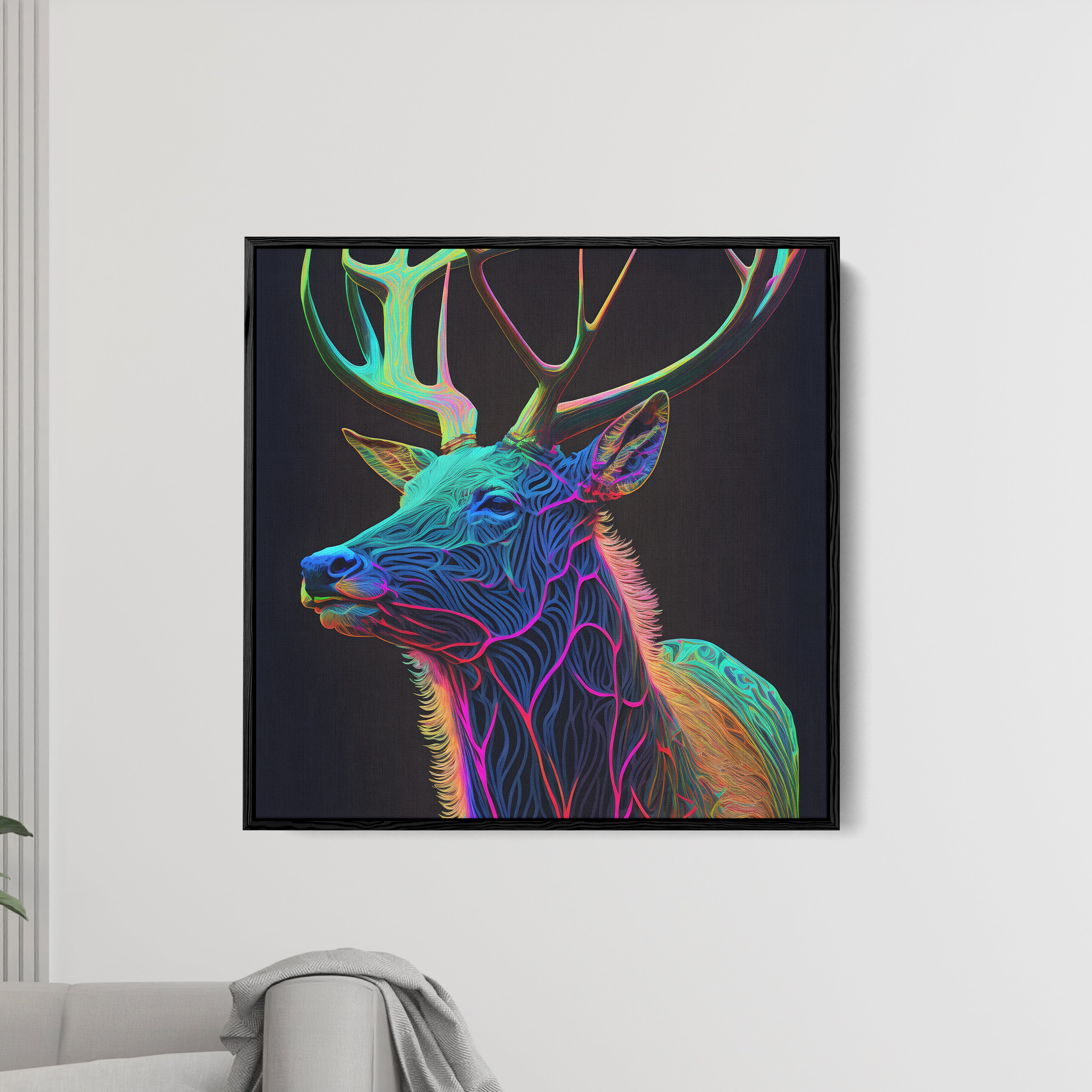 Colorful Deer Canvas Wall Painting