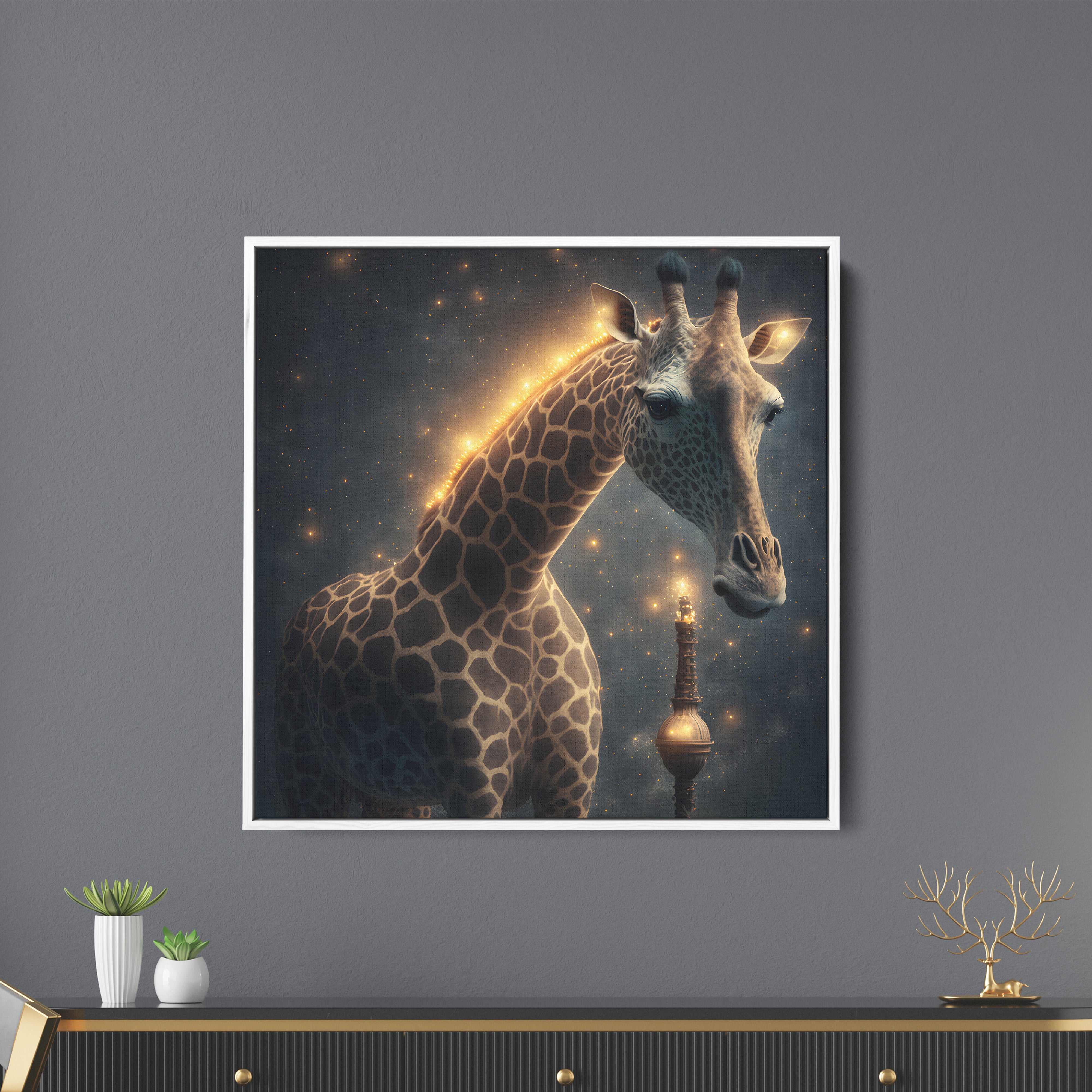 Giraffe Canvas Wall Painting