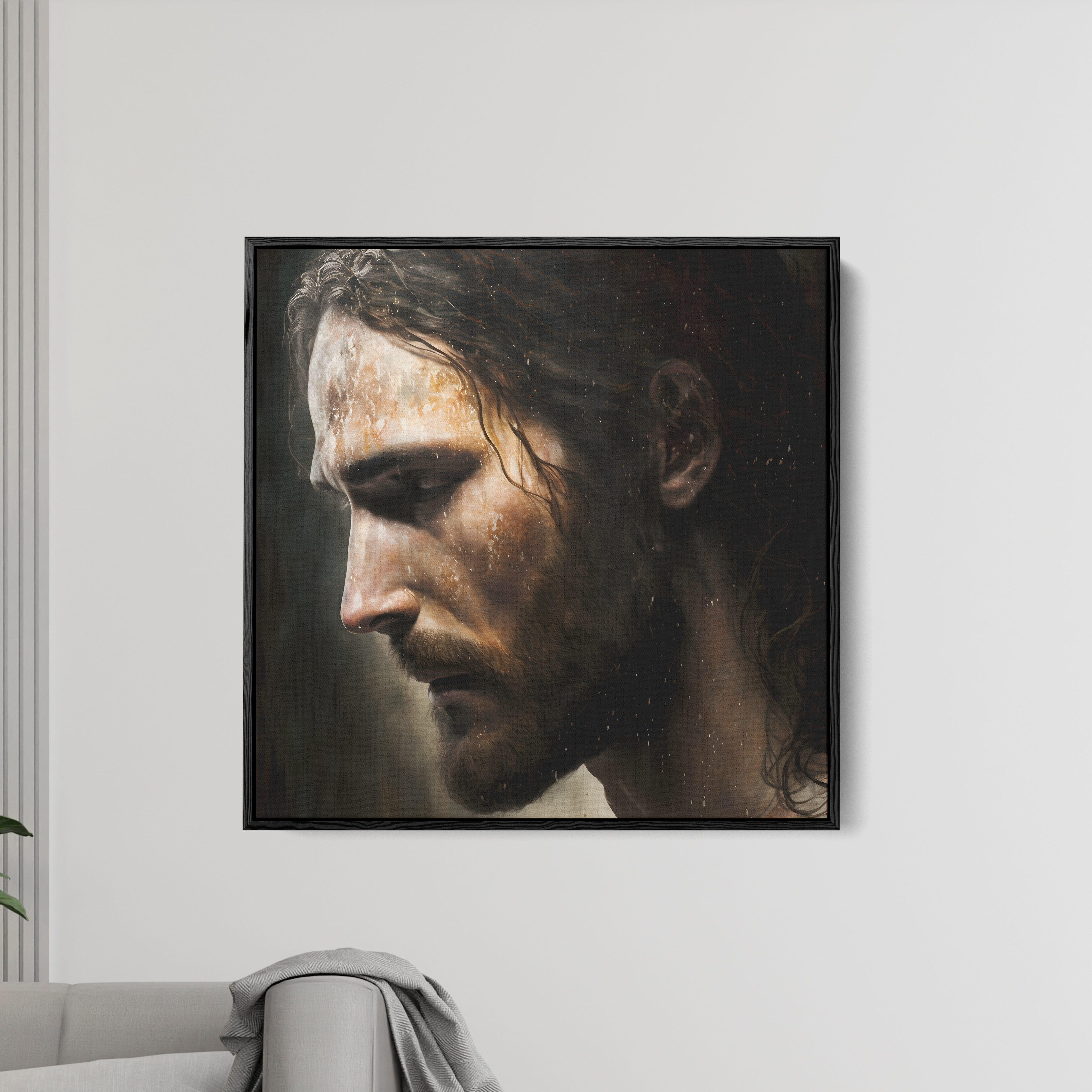 Jesus Side Face Canvas Wall Painting
