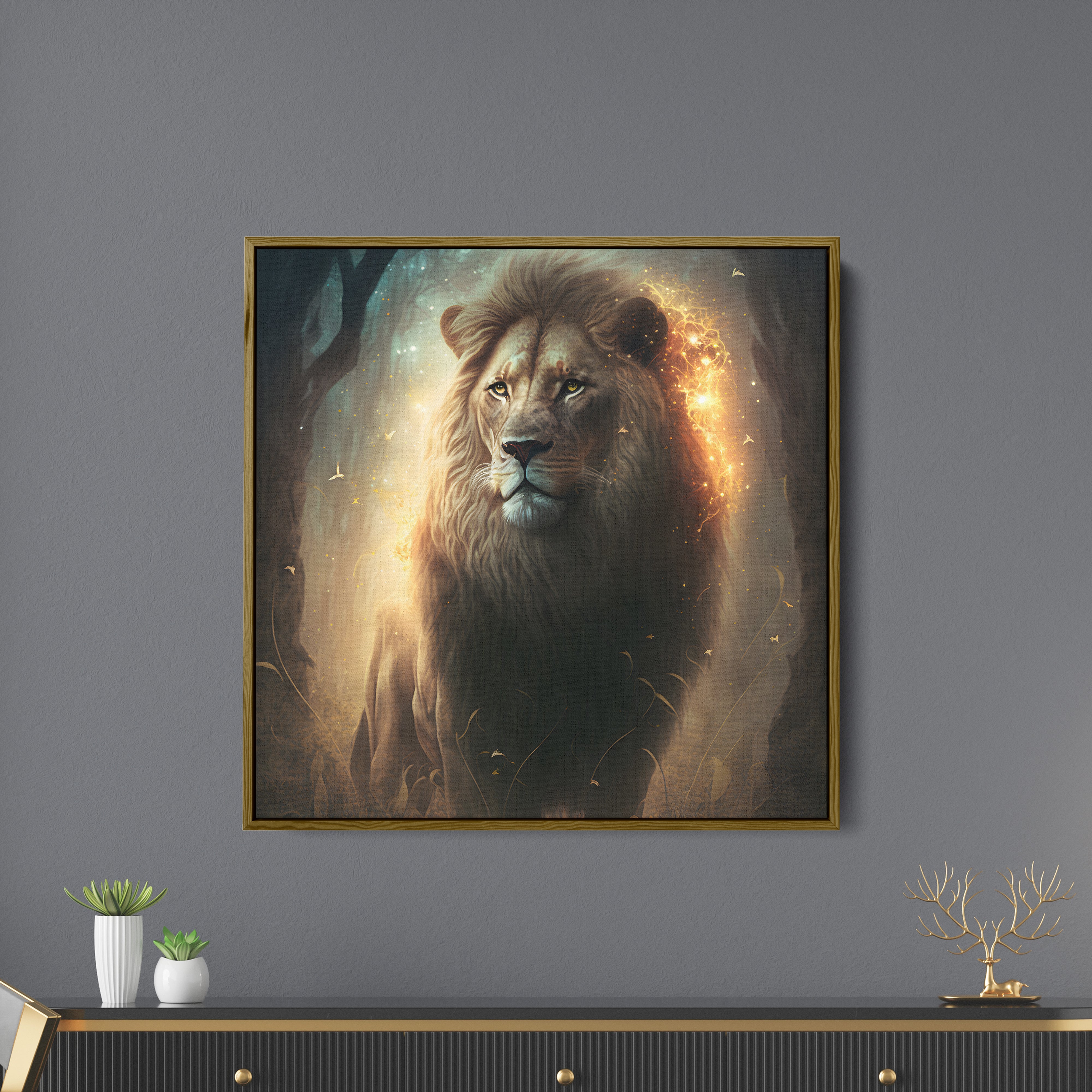 Jungle Lion King Canvas Wall Painting