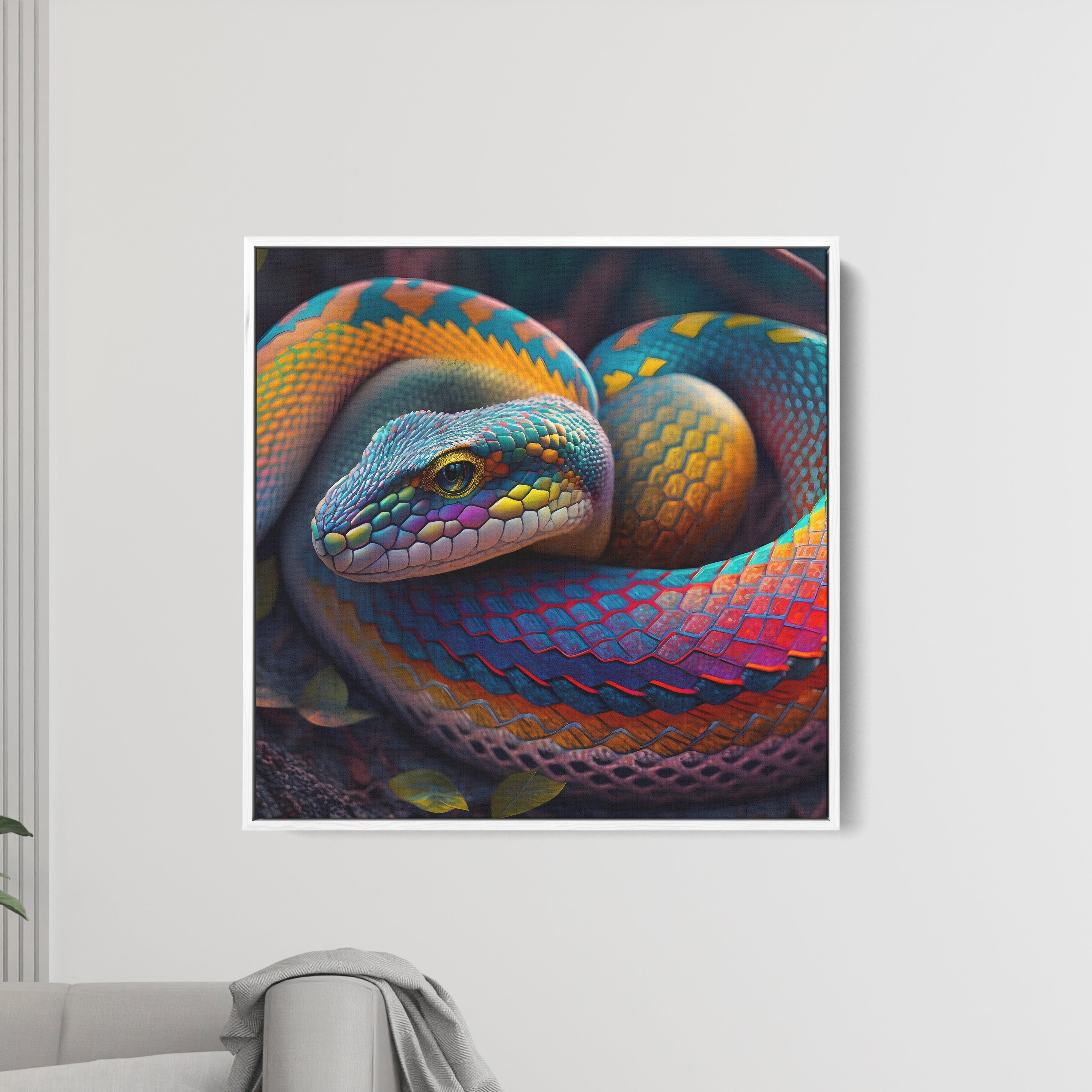 Colorful Snake Canvas Wall Painting