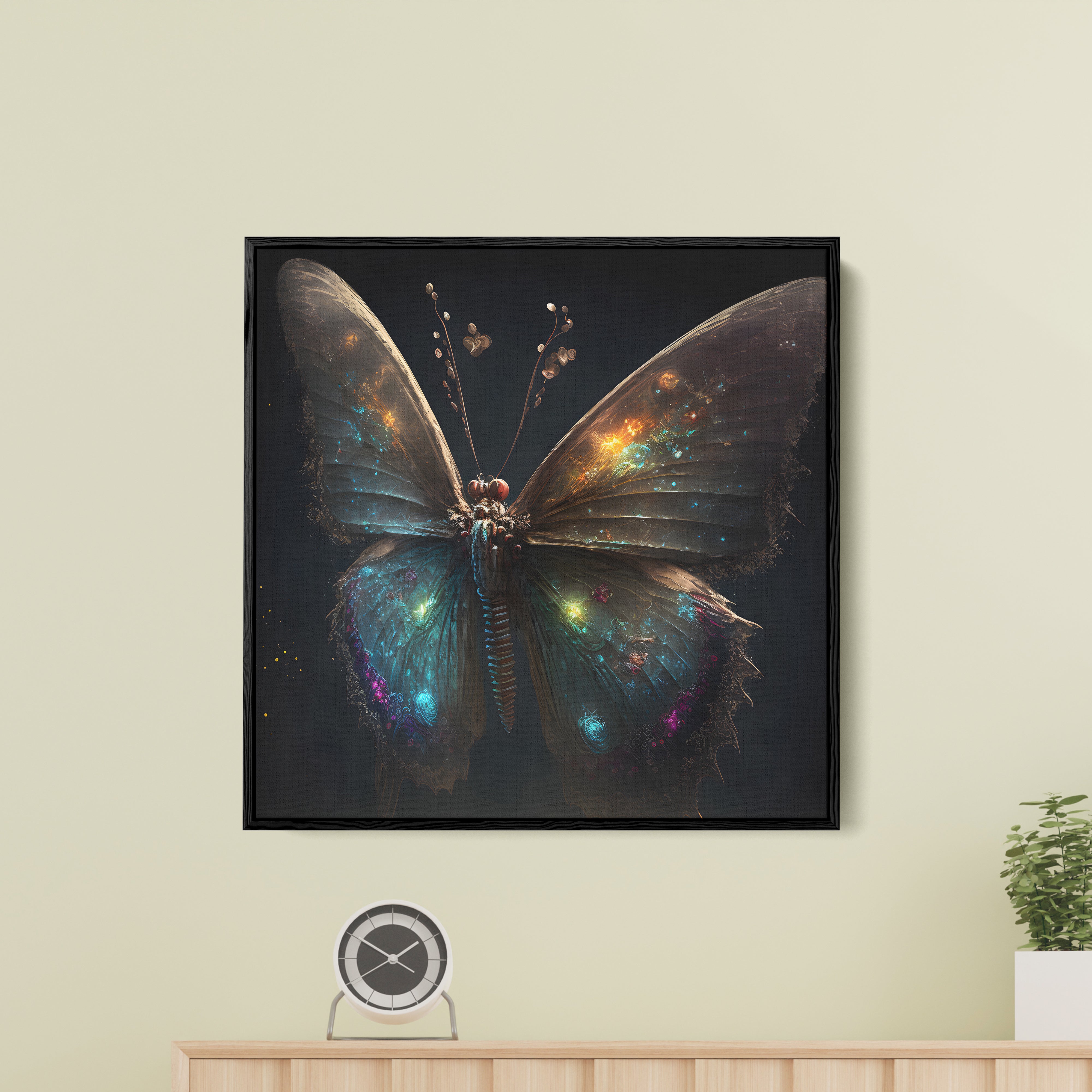 Lighting Butterfly Canvas Wall Painting