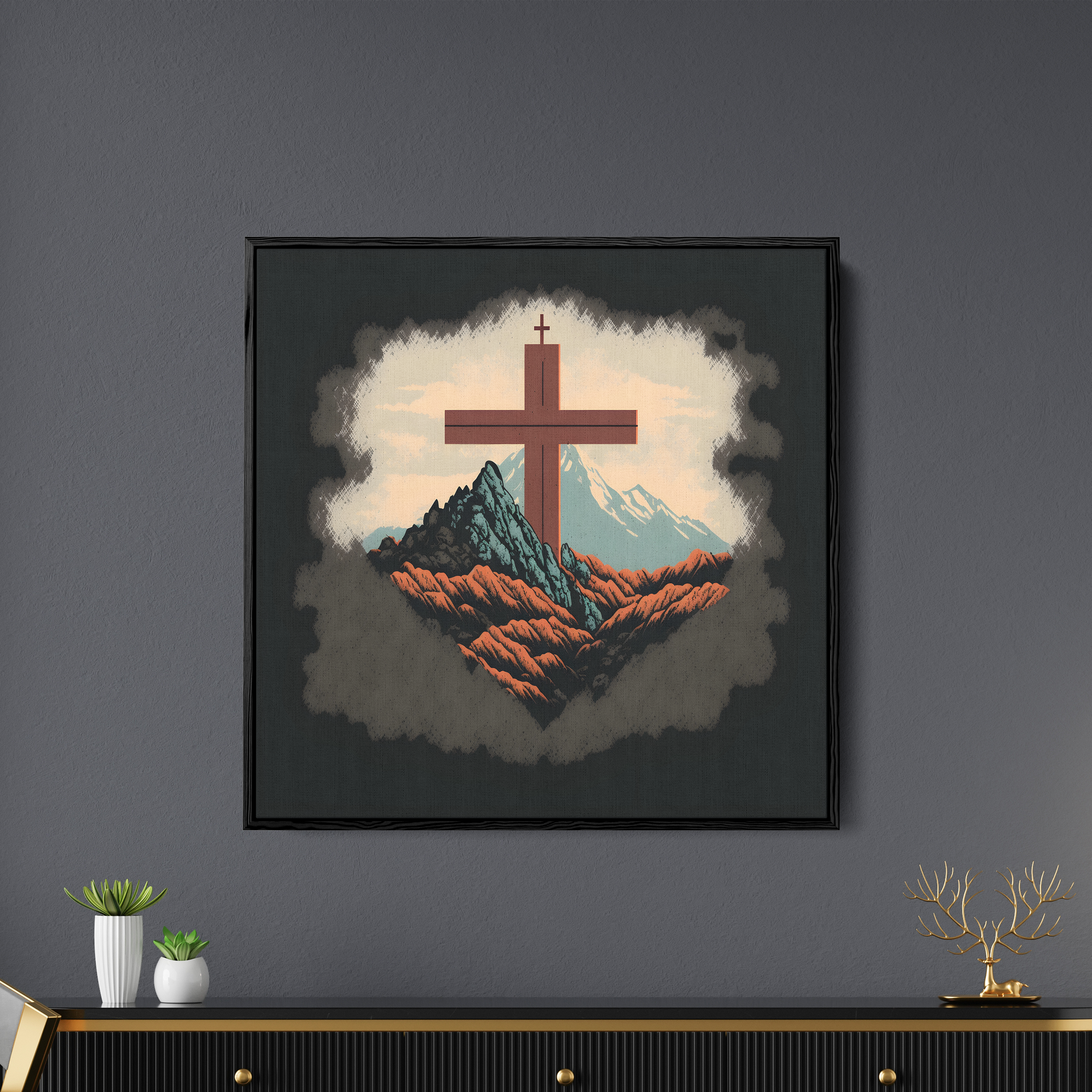 Abstract Art Jesus Cross Canvas Wall Painting