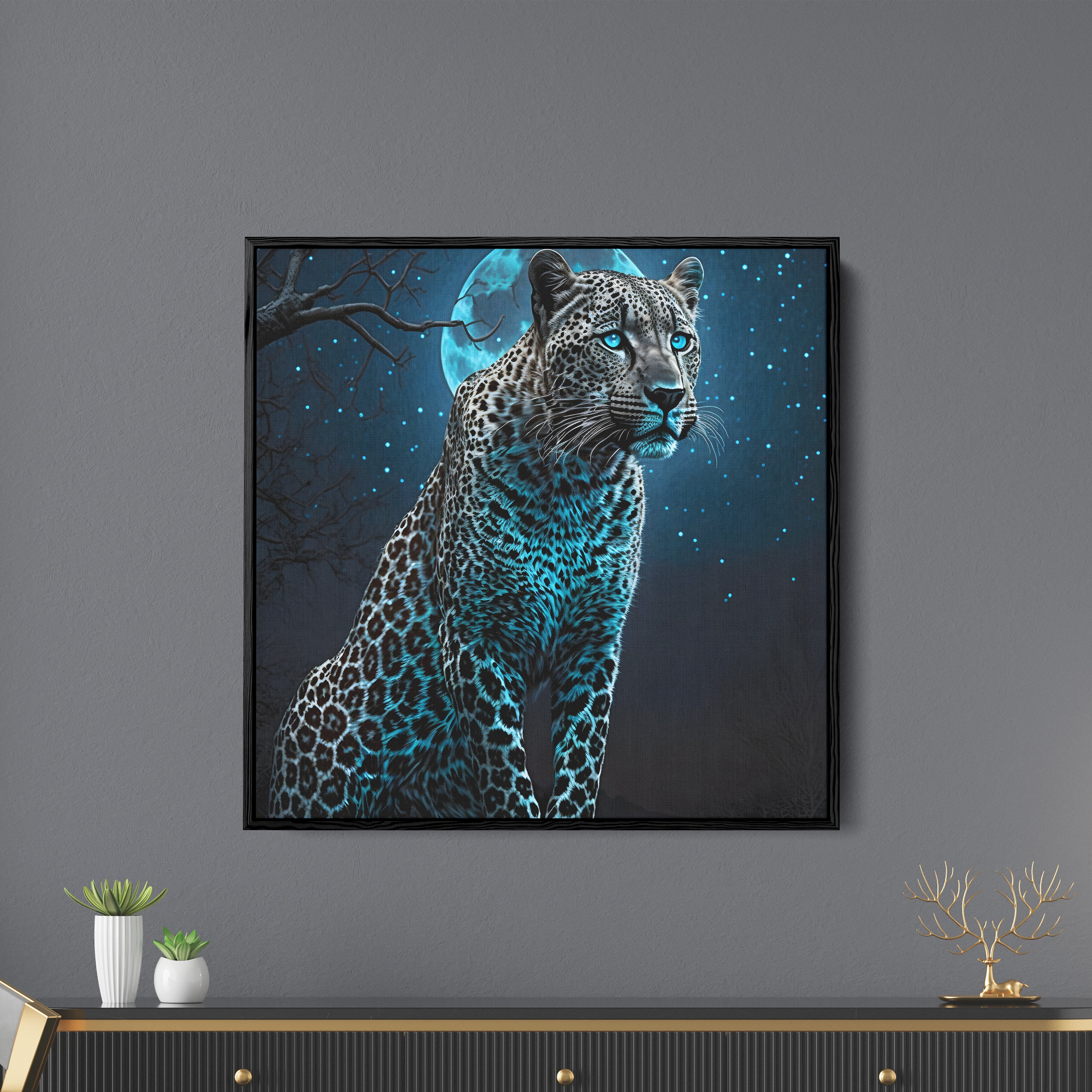 Hunting Cheetah Canvas Wall Painting