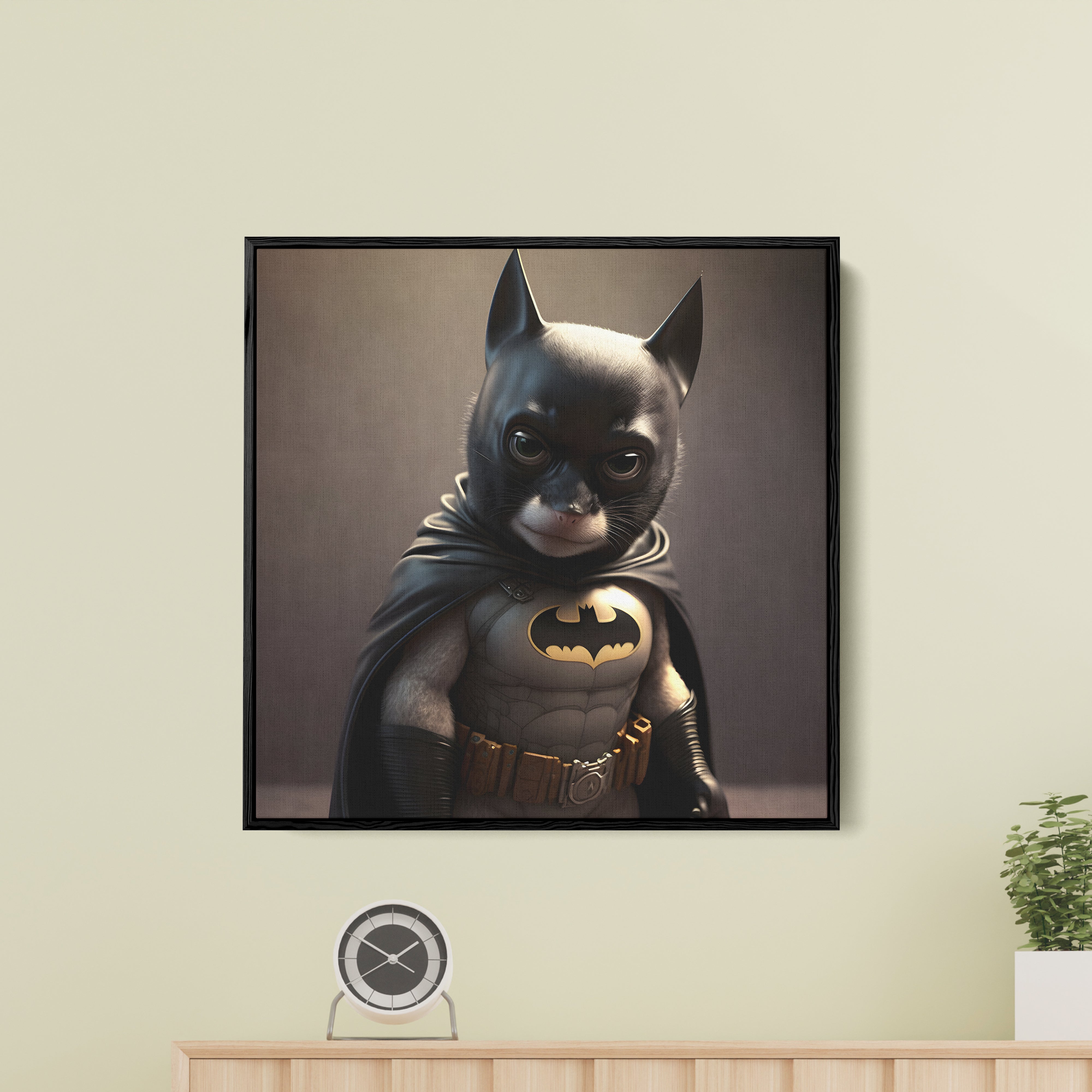 Bat in Hero Suit Canvas Wall Painting