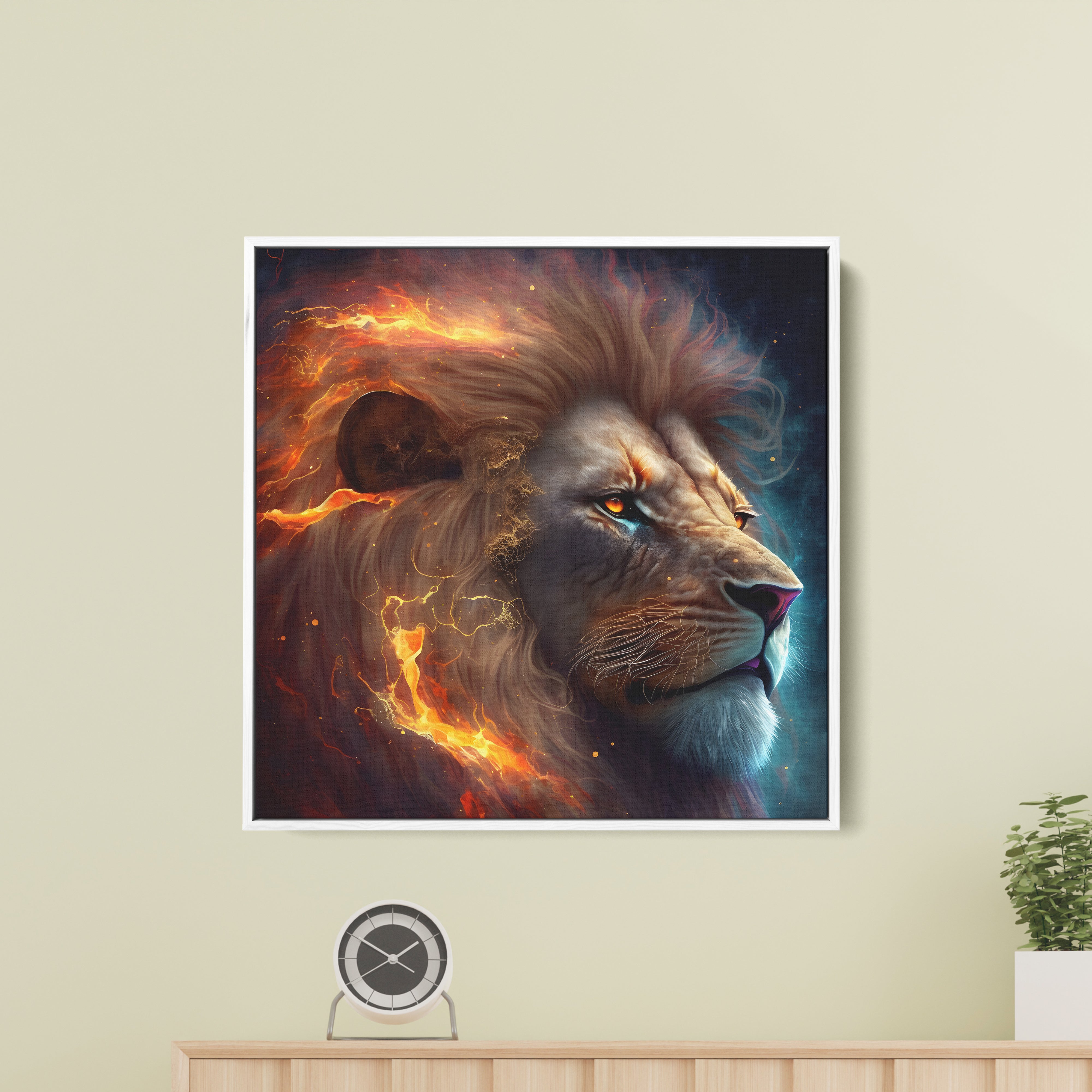Fire And Water Lion King Canvas Wall Painting