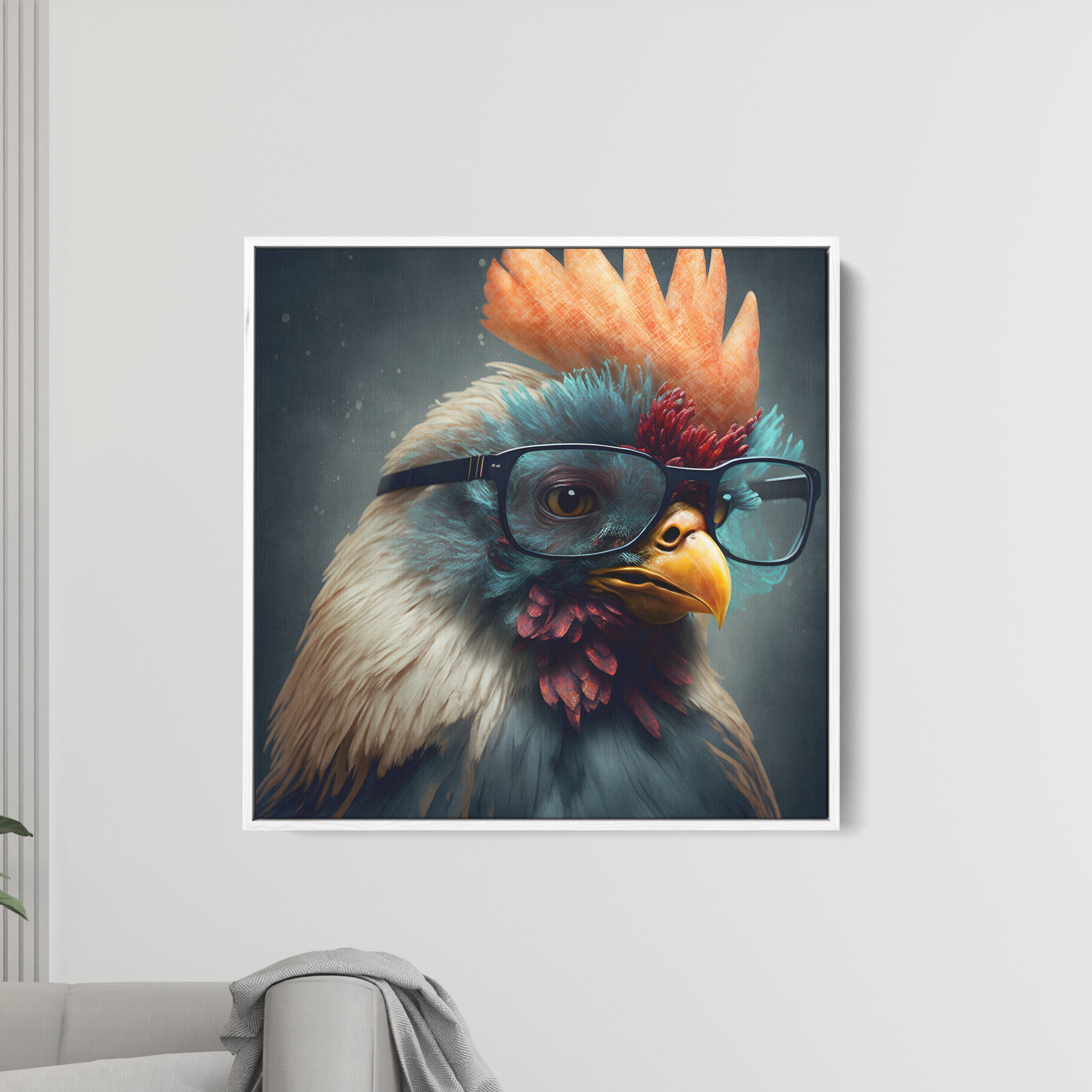 Chicken Wearing Goggles Canvas Wall Painting