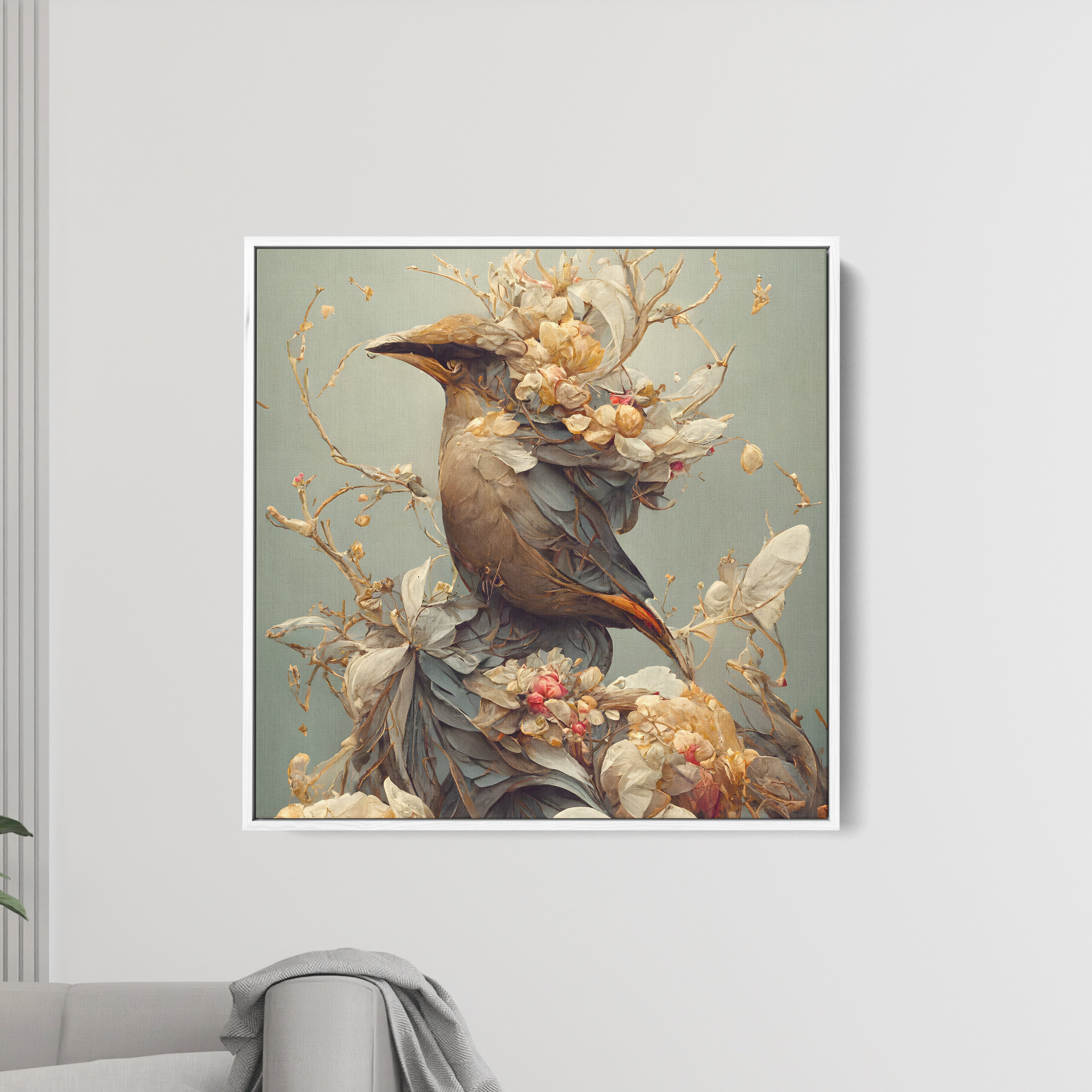 Floral Bird Canvas Wall Painting