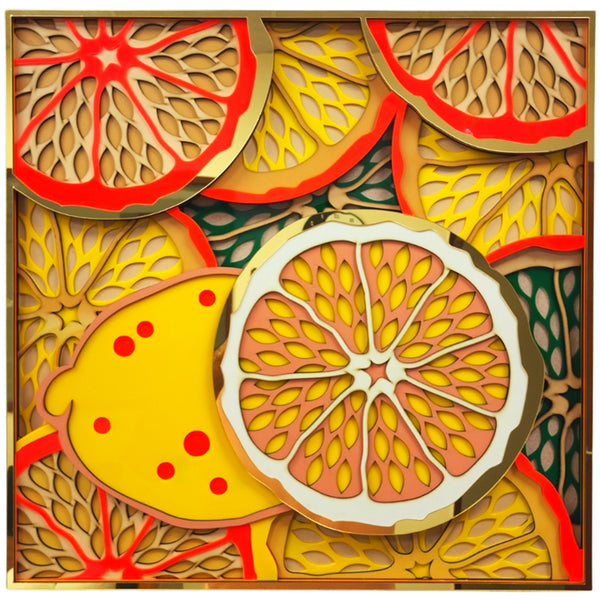 3D Lemon Frame Mandala Art