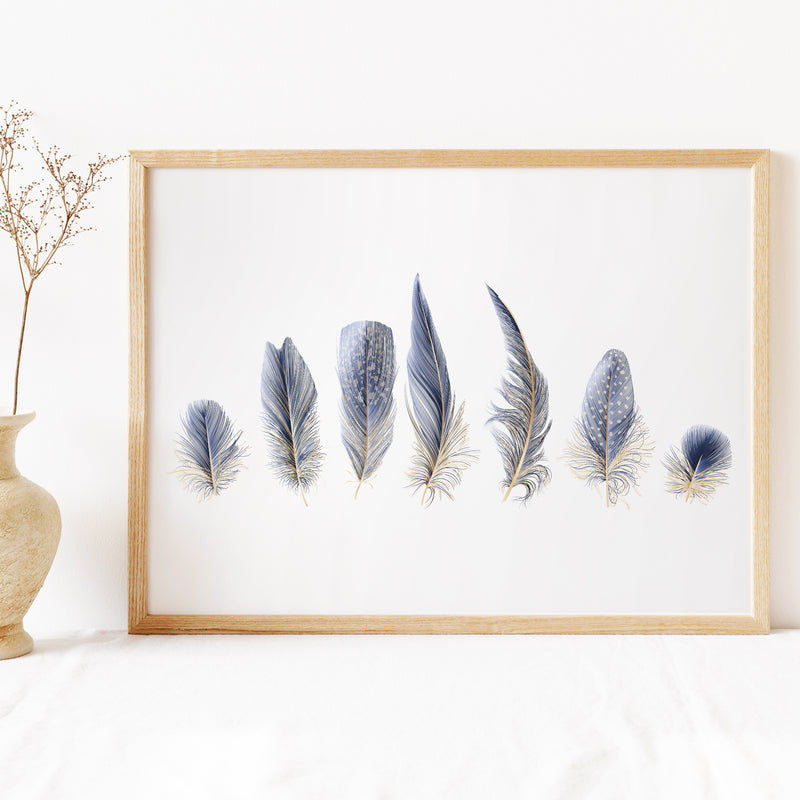 Boho Chic Feather Canvas Wall Painting
