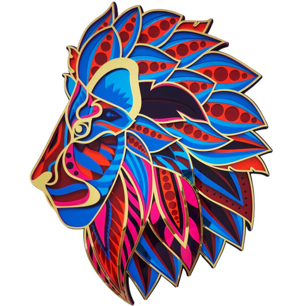 3D Lion Face Mandala Art