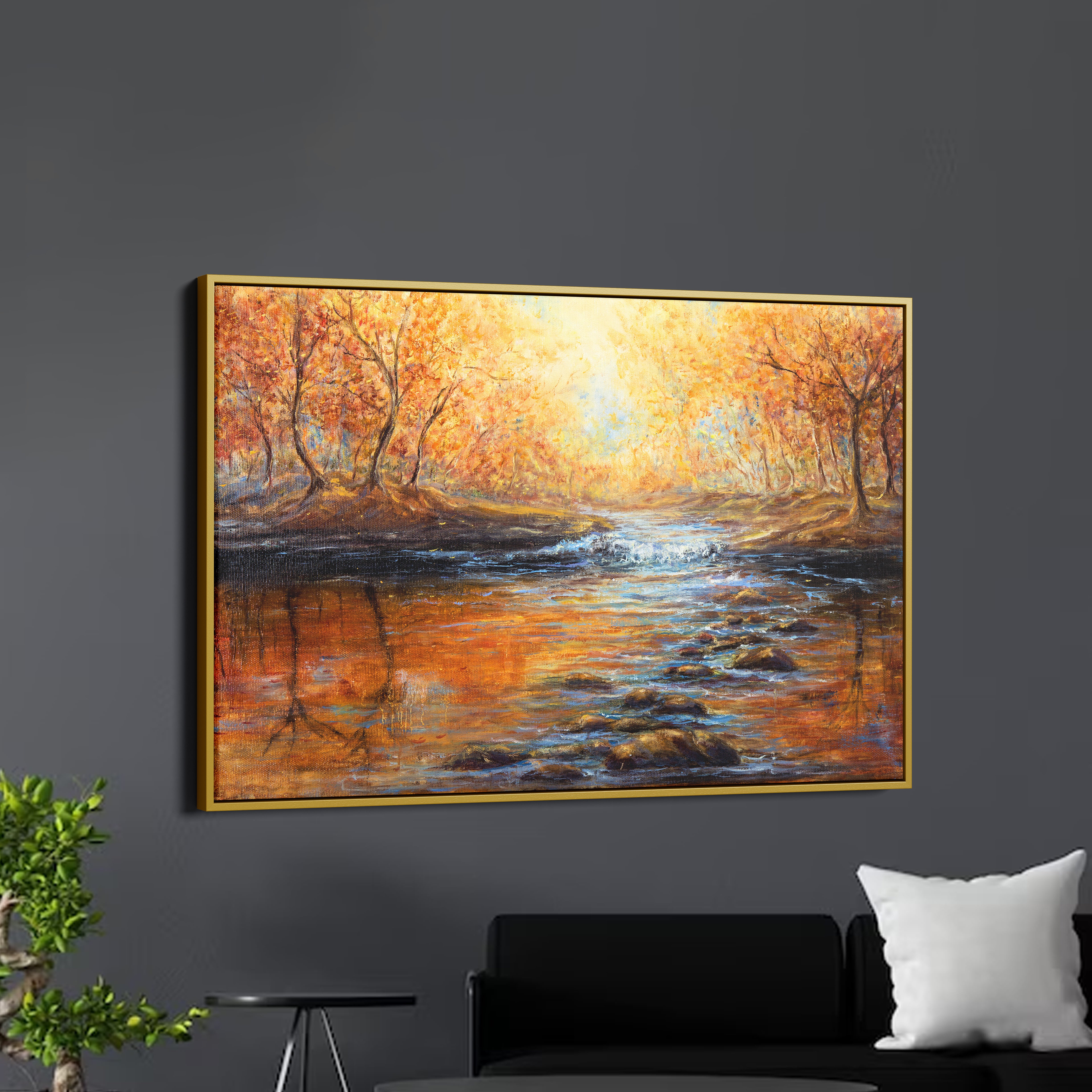 Multicolor Abstract Forest Canvas Wall Painting