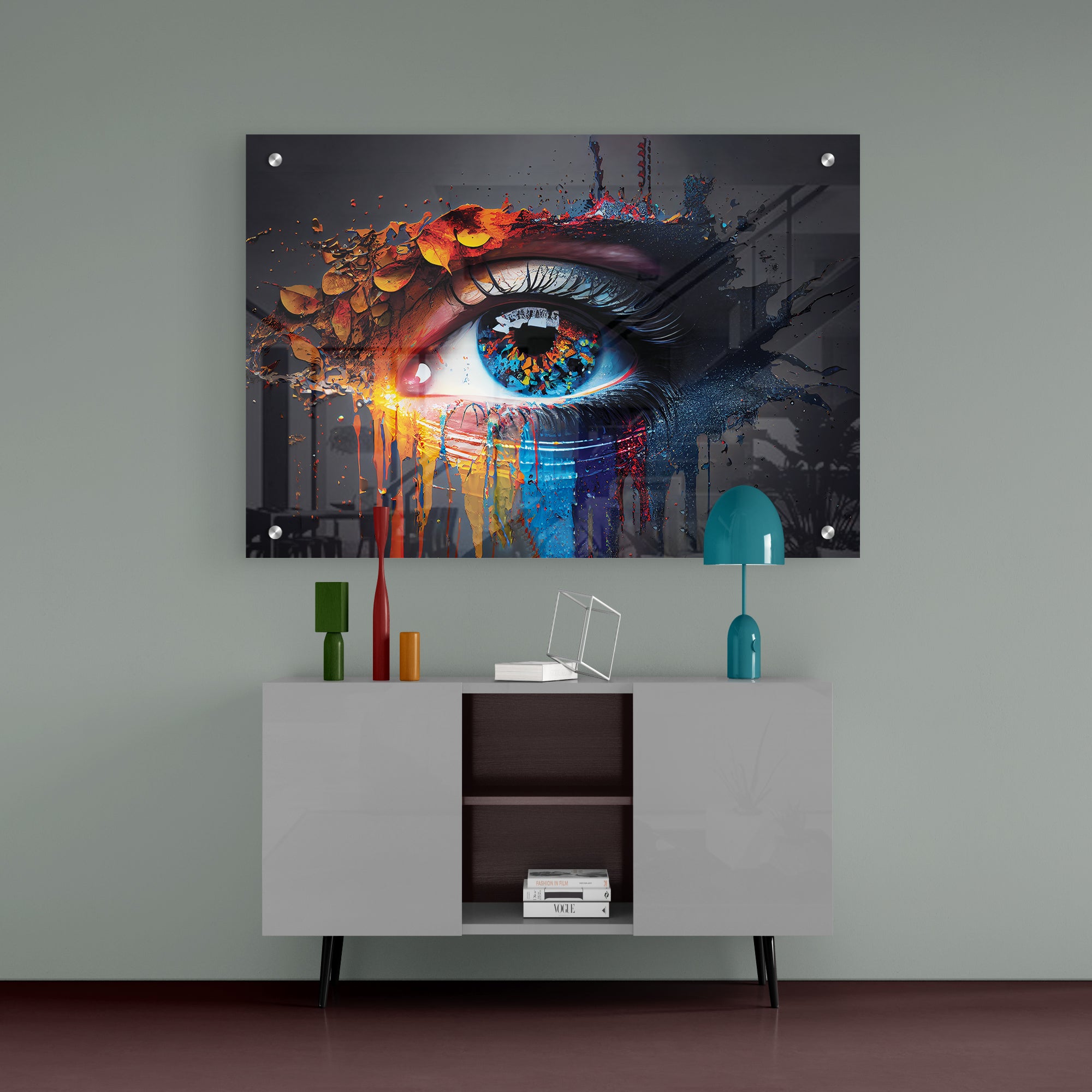 Colorful Eye Acrylic Painting