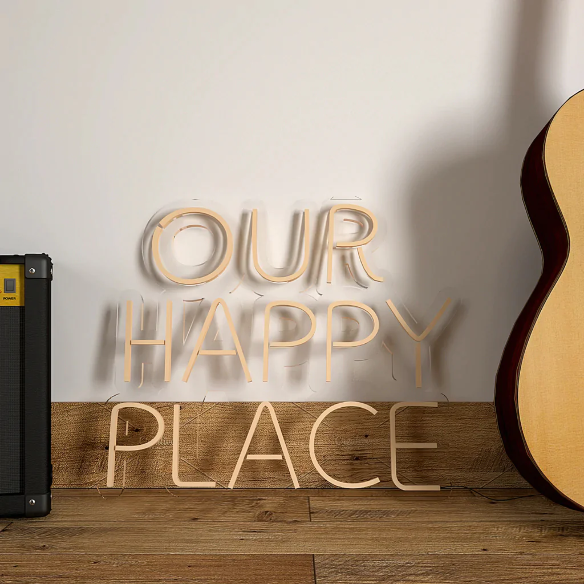 Our Happy Place Text Neon LED Light