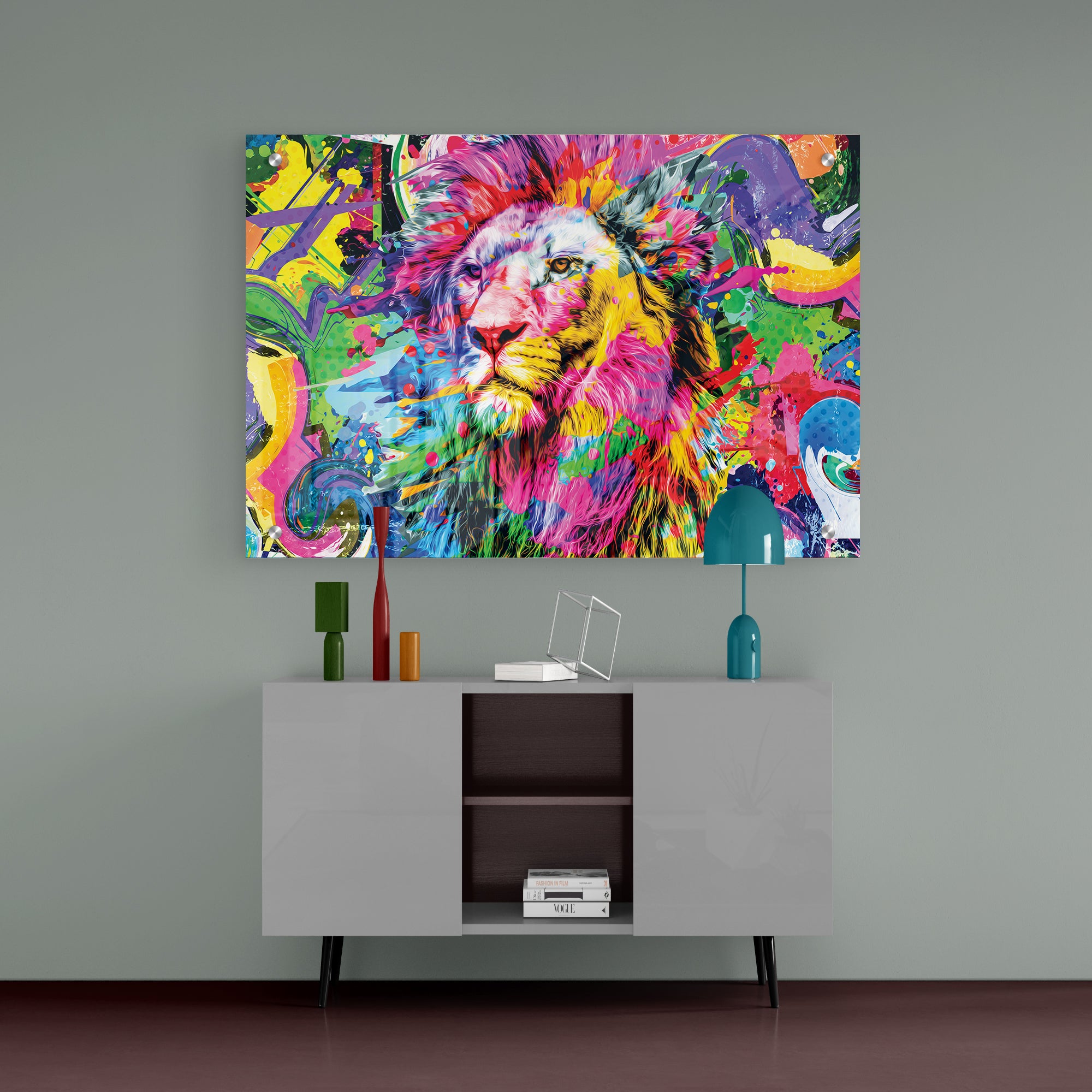 Colorful Lion Premium Acrylic Wall Painting