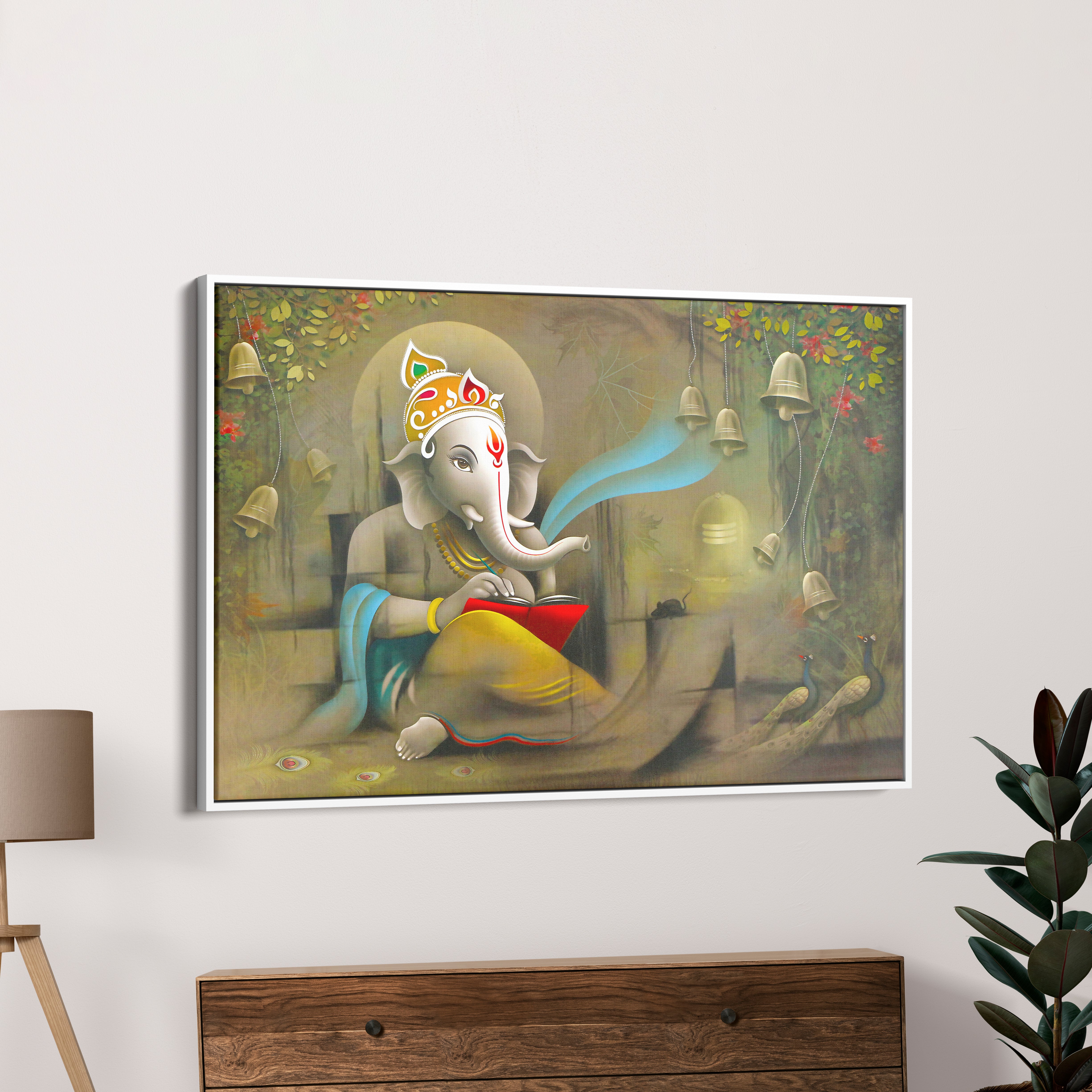 The Seven Colours Ganesha Canvas Wall Painting