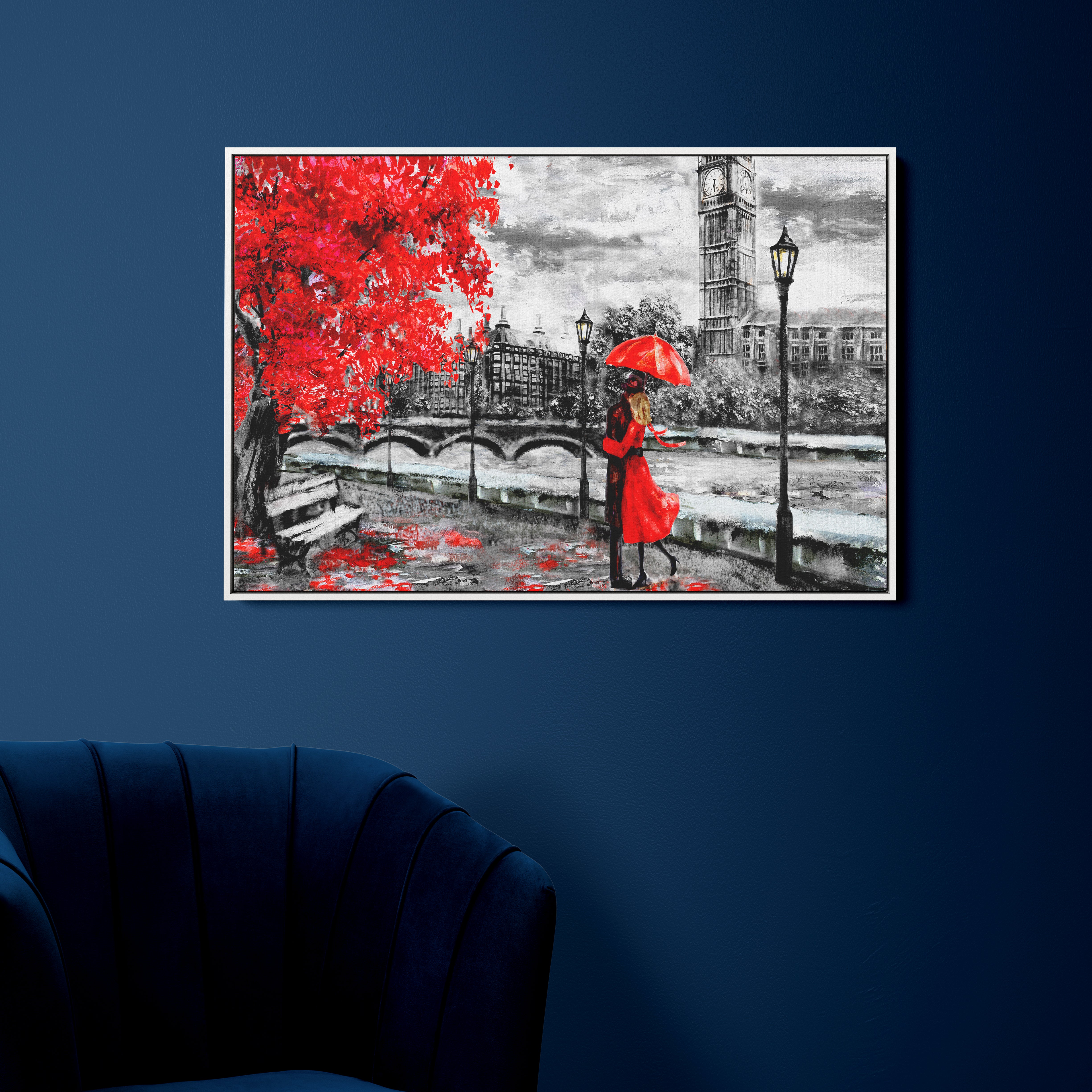 Red And Black Couple Canvas Wall Painting