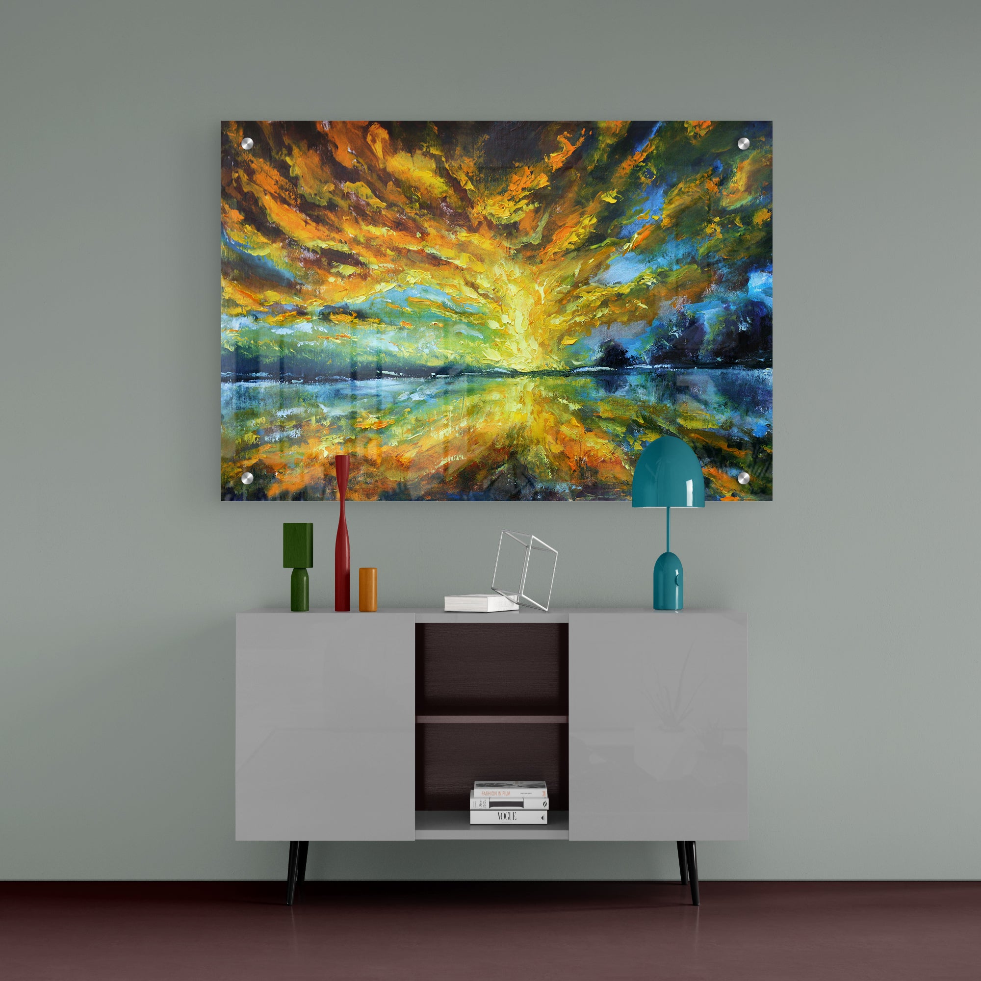 Mystic Sunset Abstract Art Premium Acrylic Wall Painting
