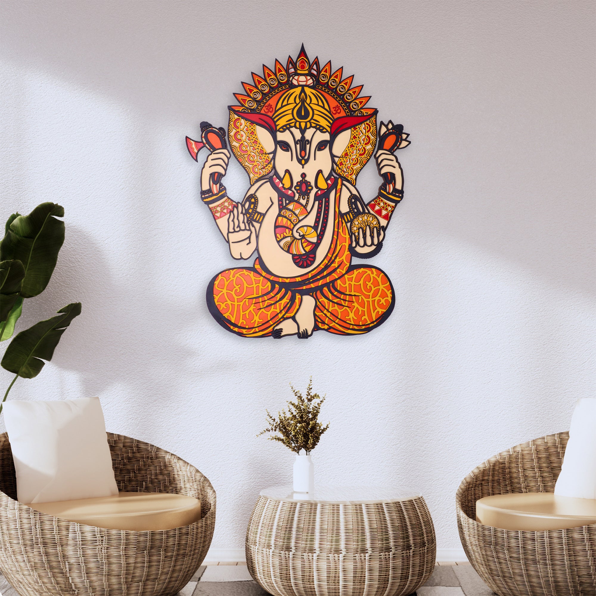3D Lord Ganesh Wall Art for Living Room