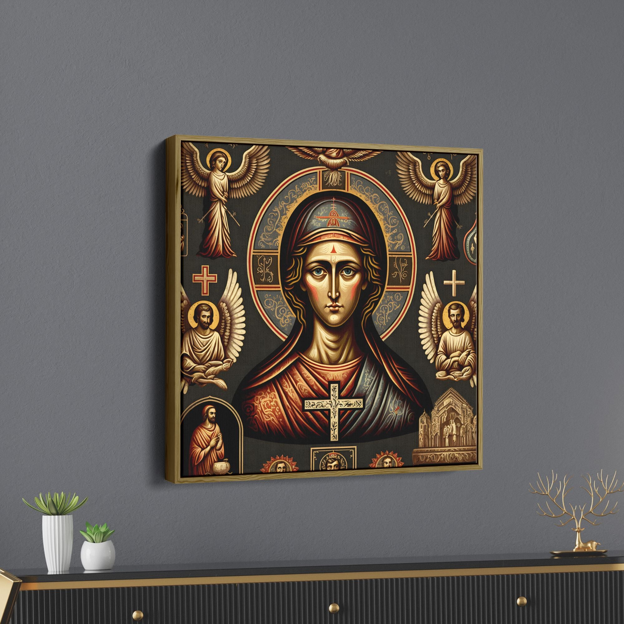 Mary And Angles  Canvas Wall Painting