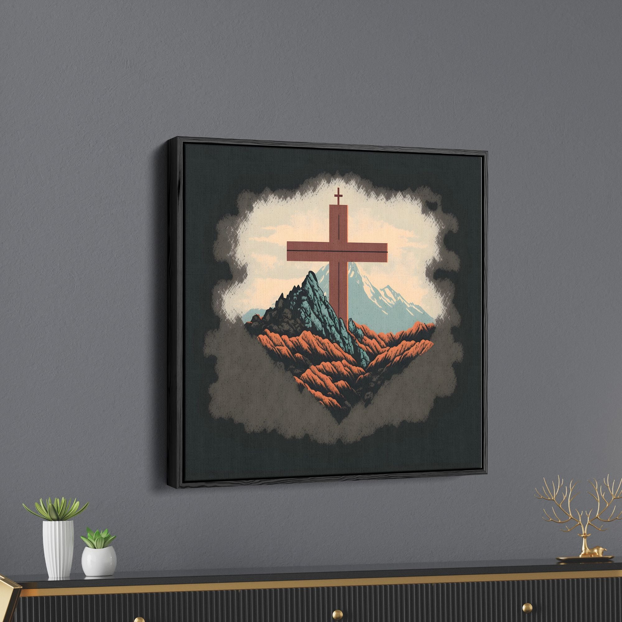 Abstract Art Jesus Cross Canvas Wall Painting