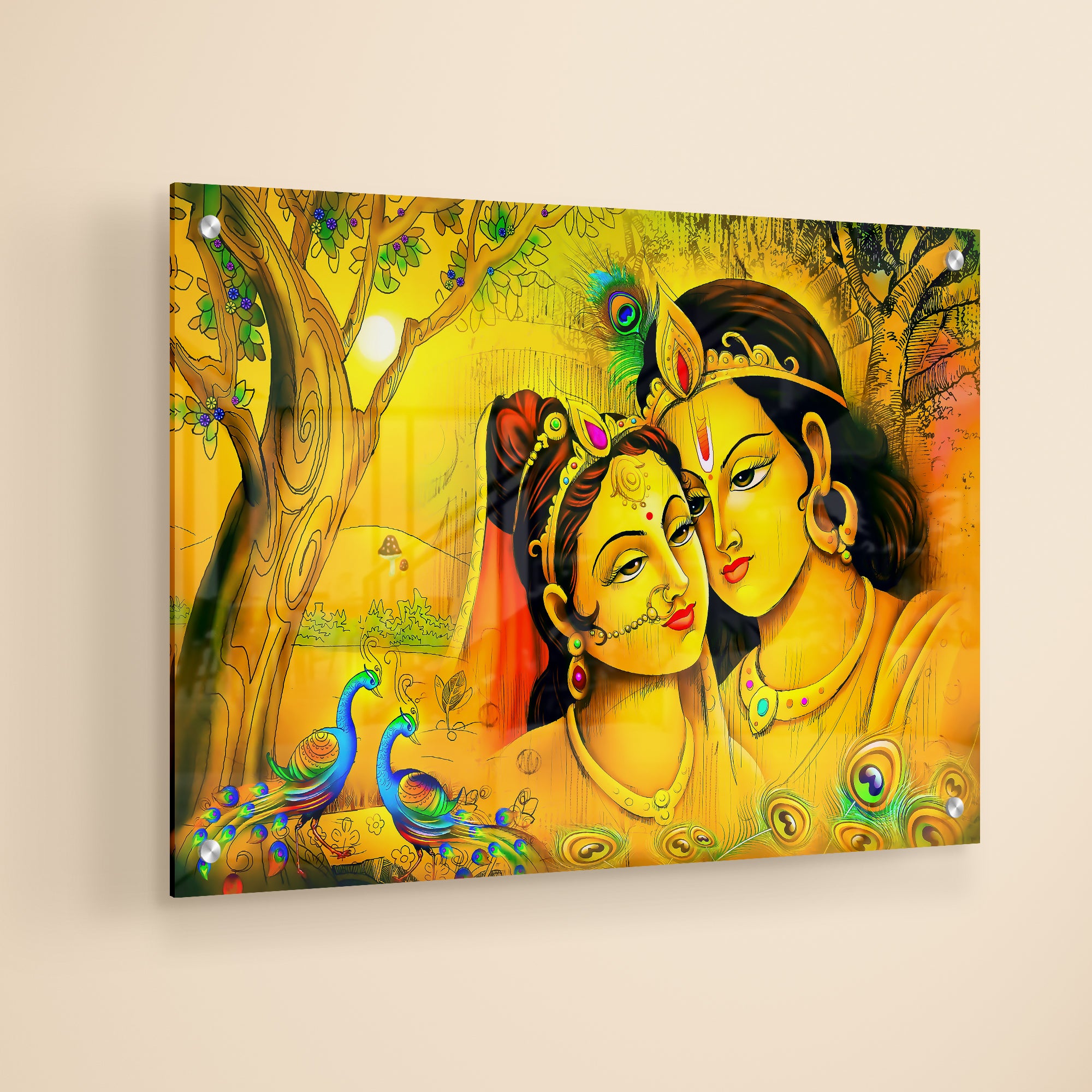 Radha Krishna Morden Art Acrylic Wall Painting