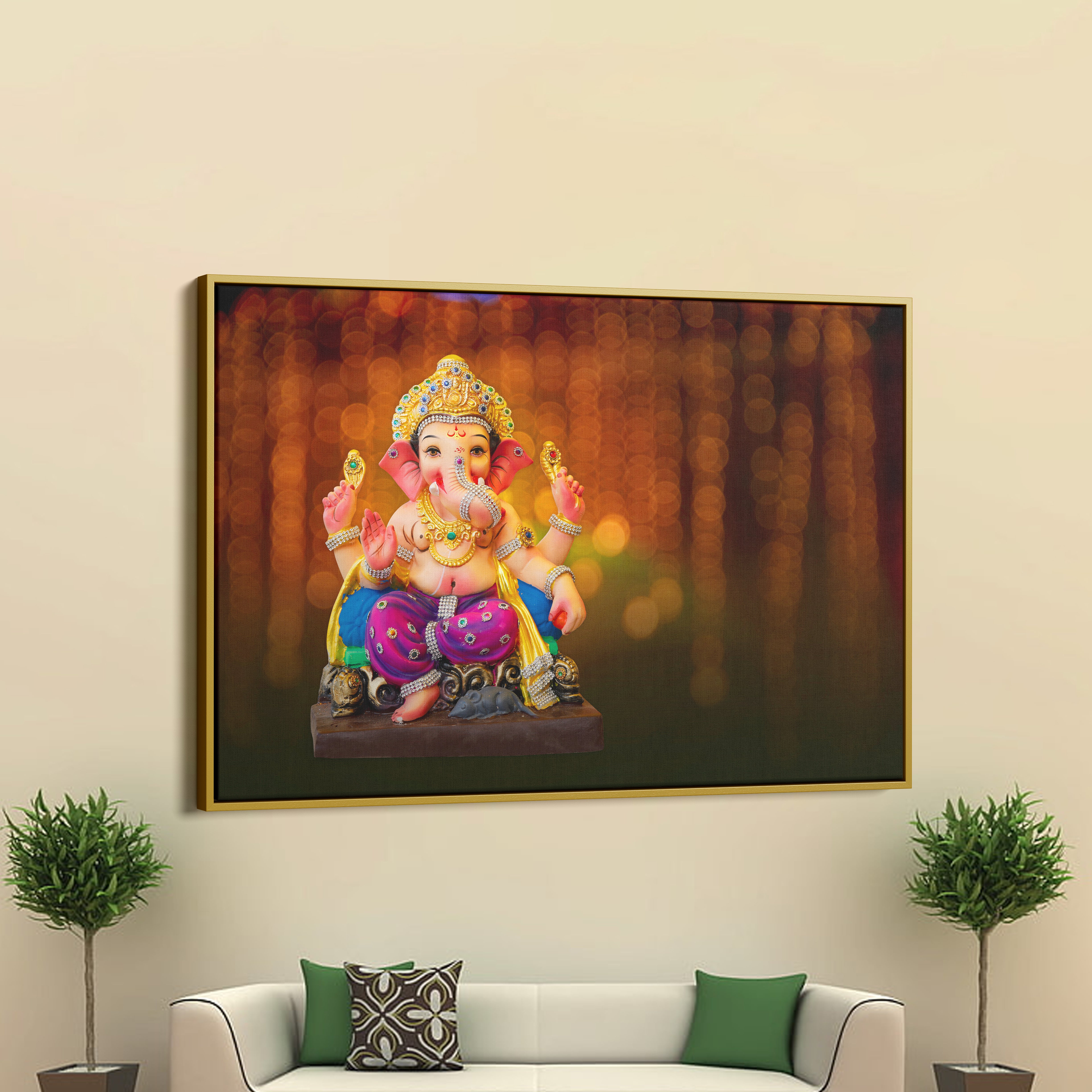 Spiritual God Ganesha Canvas Wall Painting