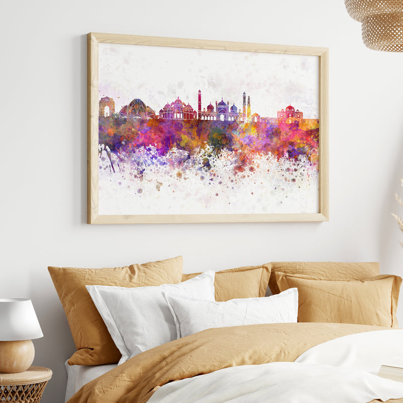 Delhi Monuments in Color Canvas Wall Painting