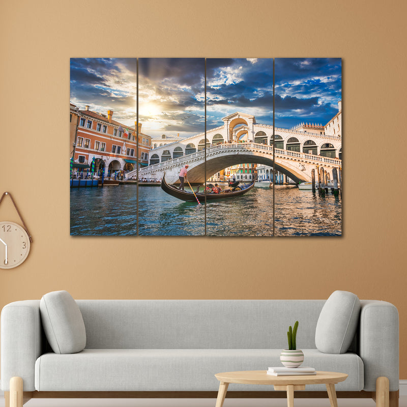 Bridge Venice In 4 Panel Painting