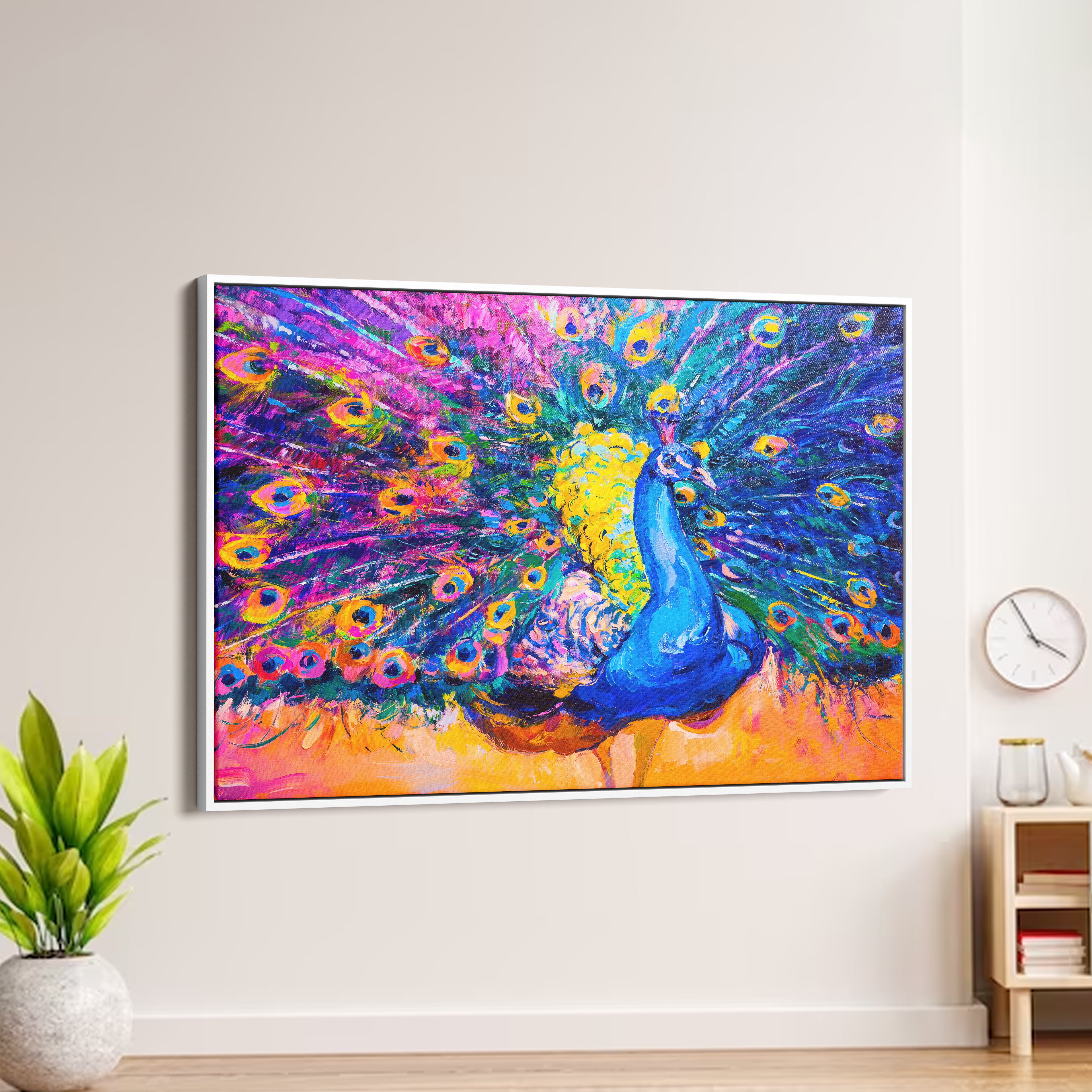 Colorful Peacock Modern Art Canvas Wall Painting