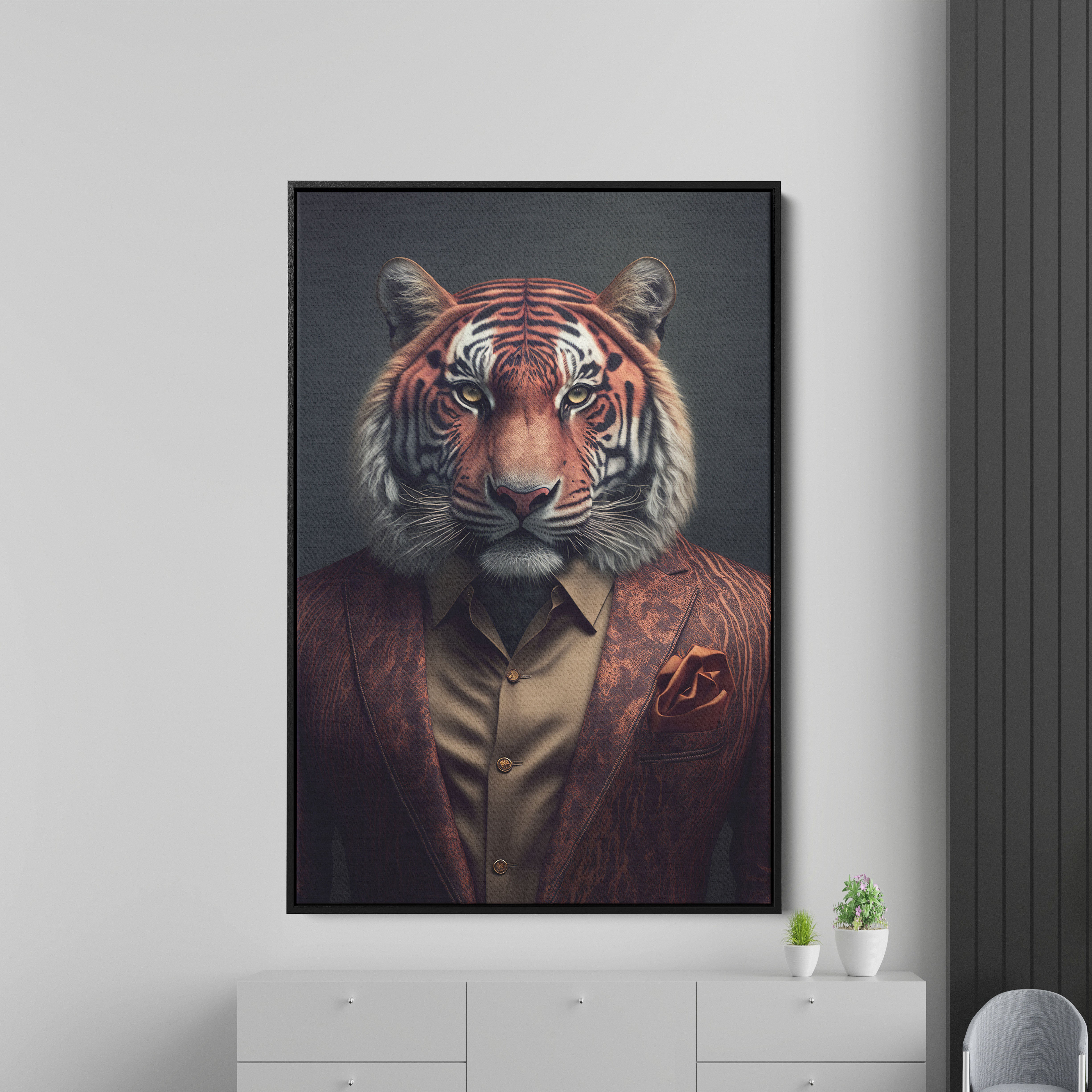 Charming Tiger Gentleman For Office Canvas Wall Canvas Wall Painting