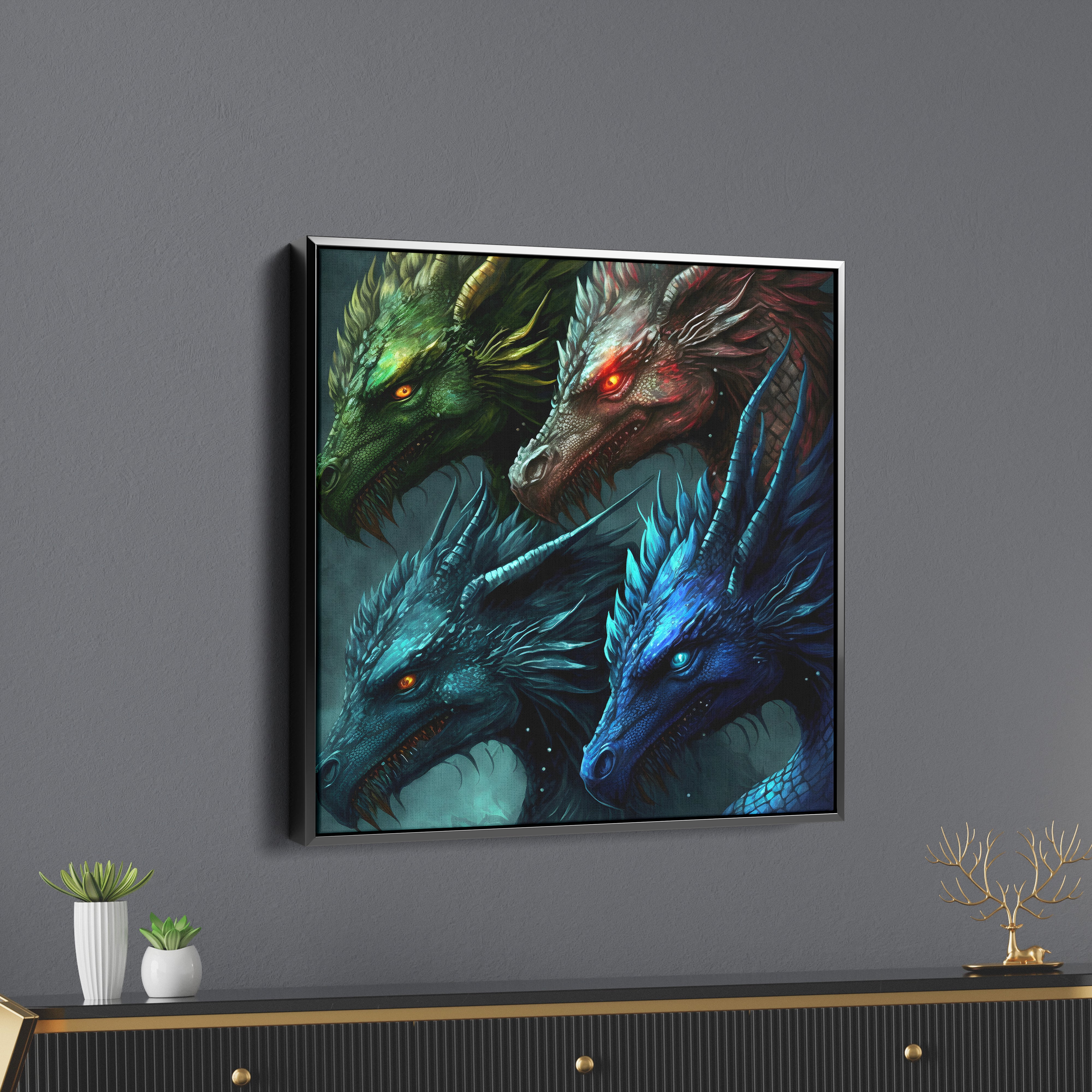 Dragons Canvas Wall Painting