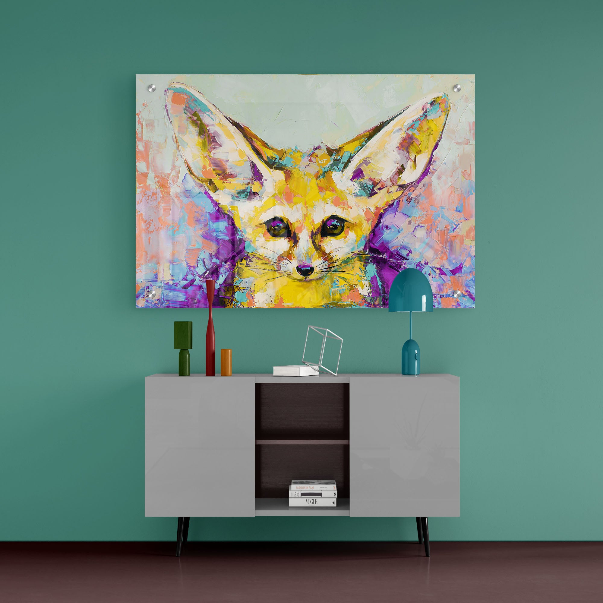 Abstract Art Fox Acrylic Wall Painting