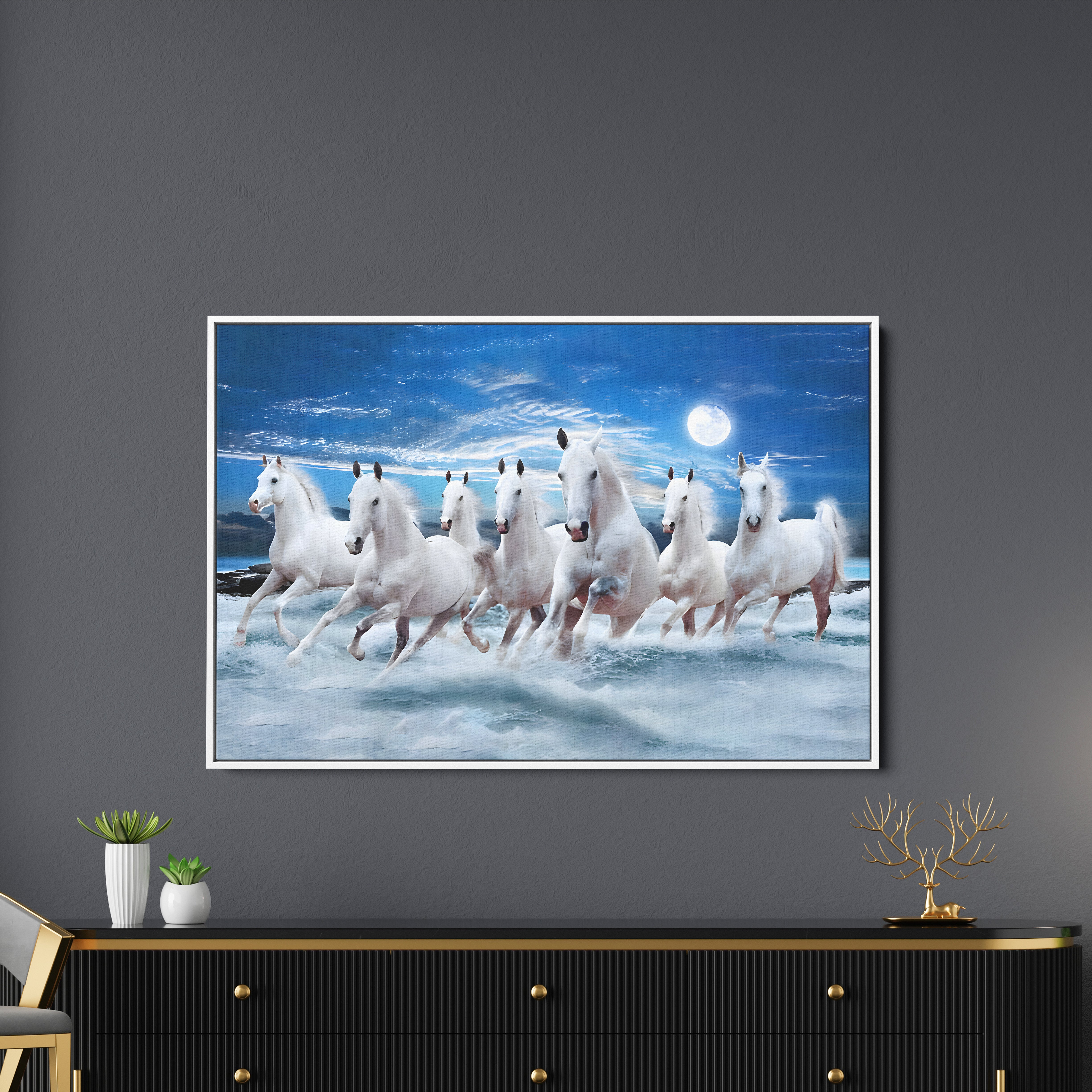 Seven Horses Wall Painting